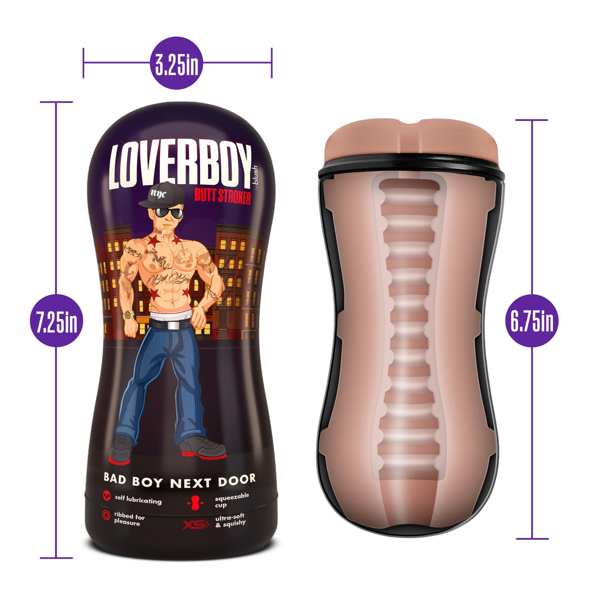 Loverboy - Bad Boy Next Door - Self Lubricating Stroker - Beige - Not Very Vanilla