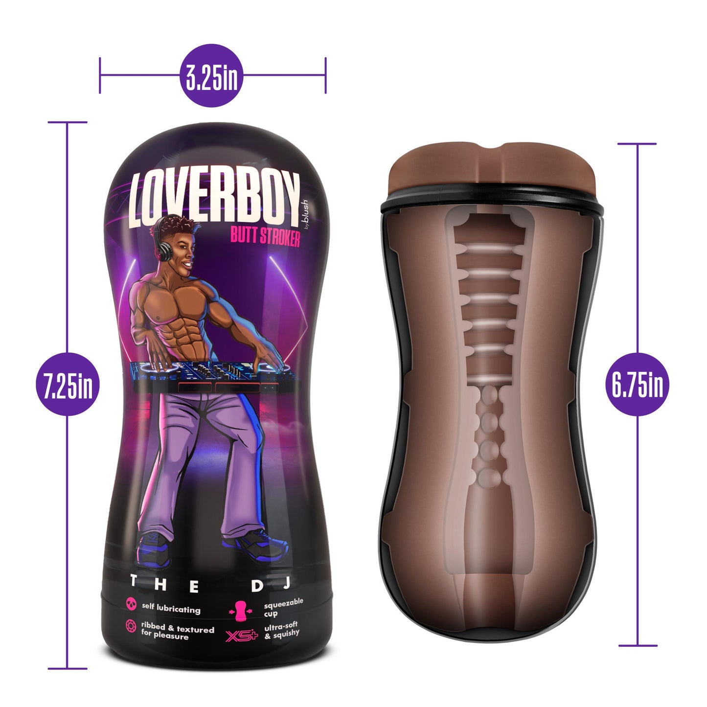 Loverboy - the Dj - Self Lubricating Stroker - Brown - Not Very Vanilla