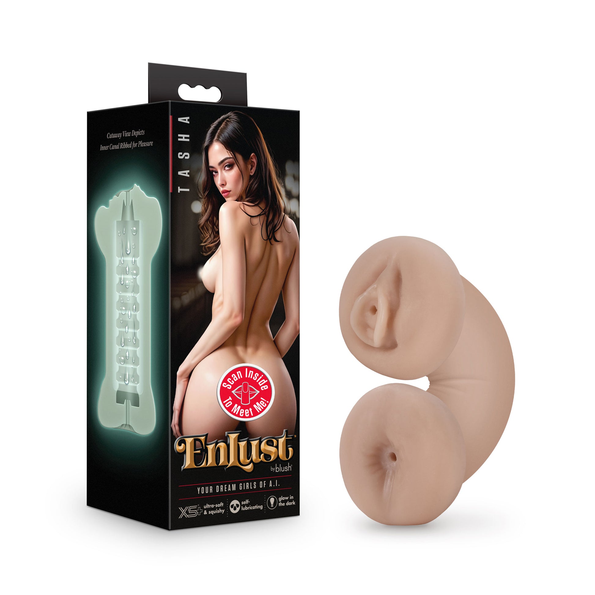 Enlust - Tasha - Soft and Wet Glow in the Dark Stroker - Beige - Not Very Vanilla