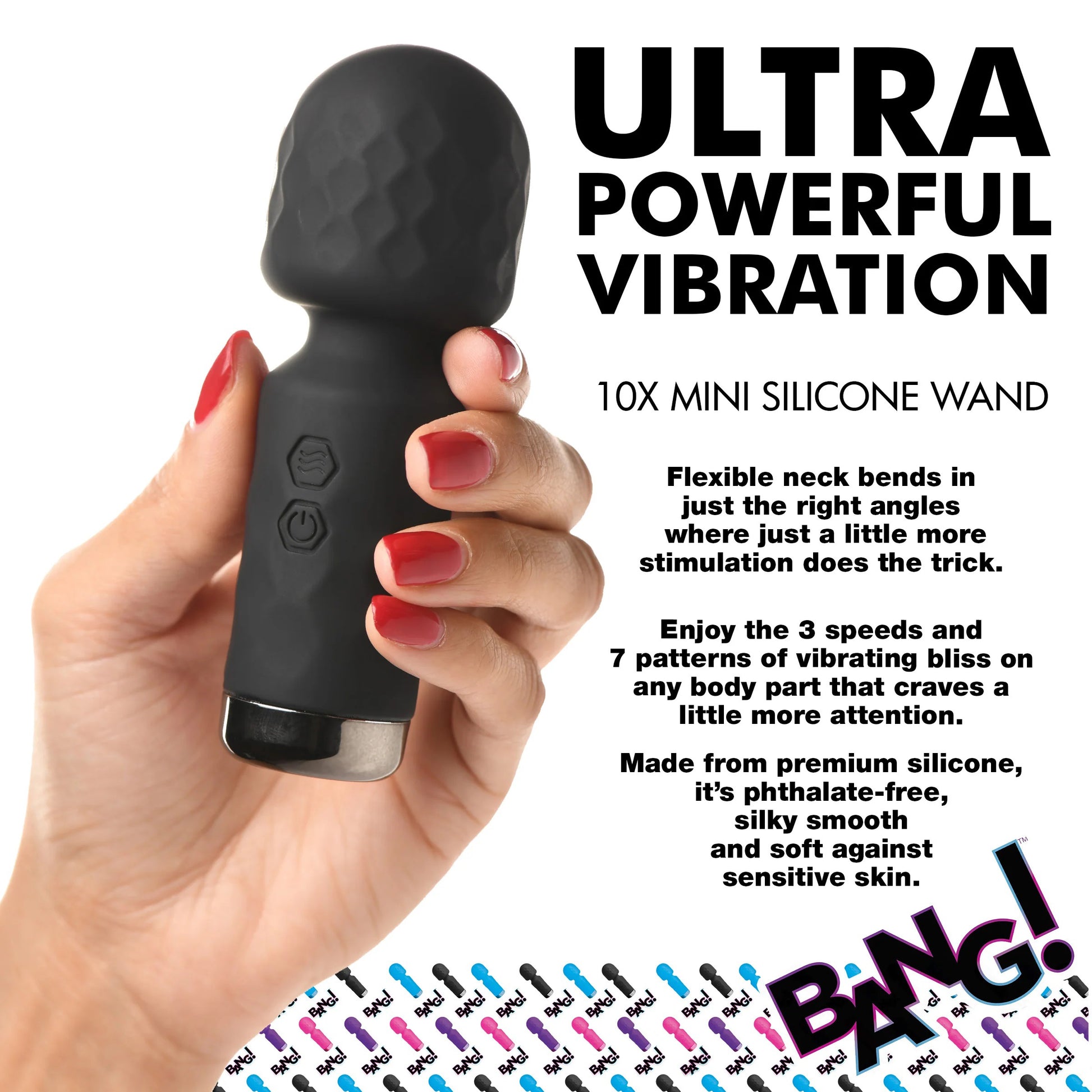 10x Mini Silicone Wand - Black - Not Very Vanilla