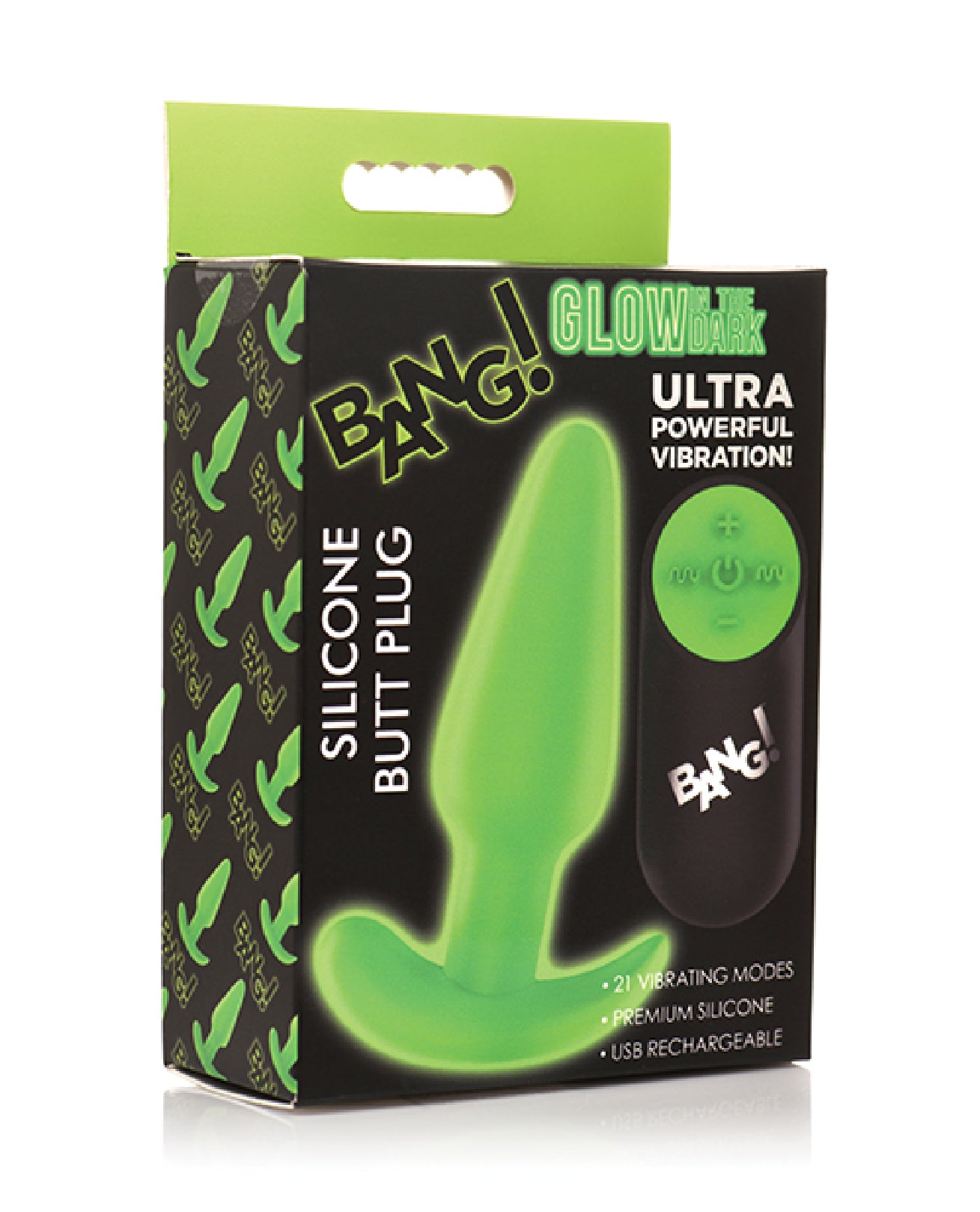 Glow in the Dark Butt Plug With Remote - Green - Not Very Vanilla