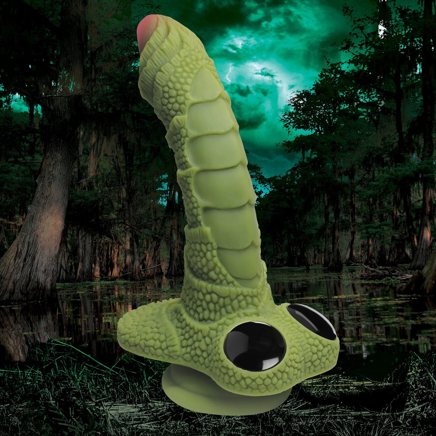 Swamp Monster Green Scaly Silicone Dildo - Not Very Vanilla