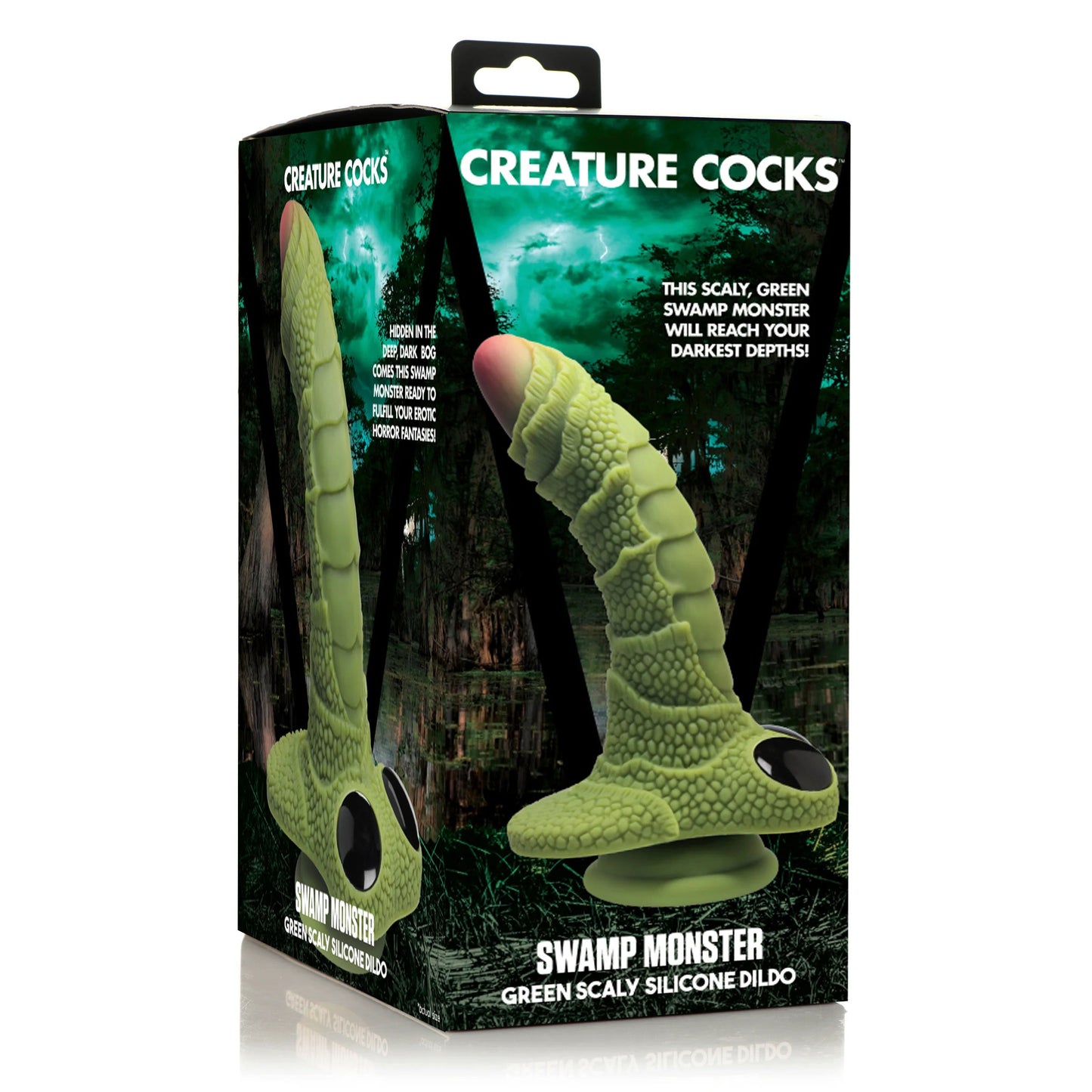 Swamp Monster Green Scaly Silicone Dildo - Not Very Vanilla