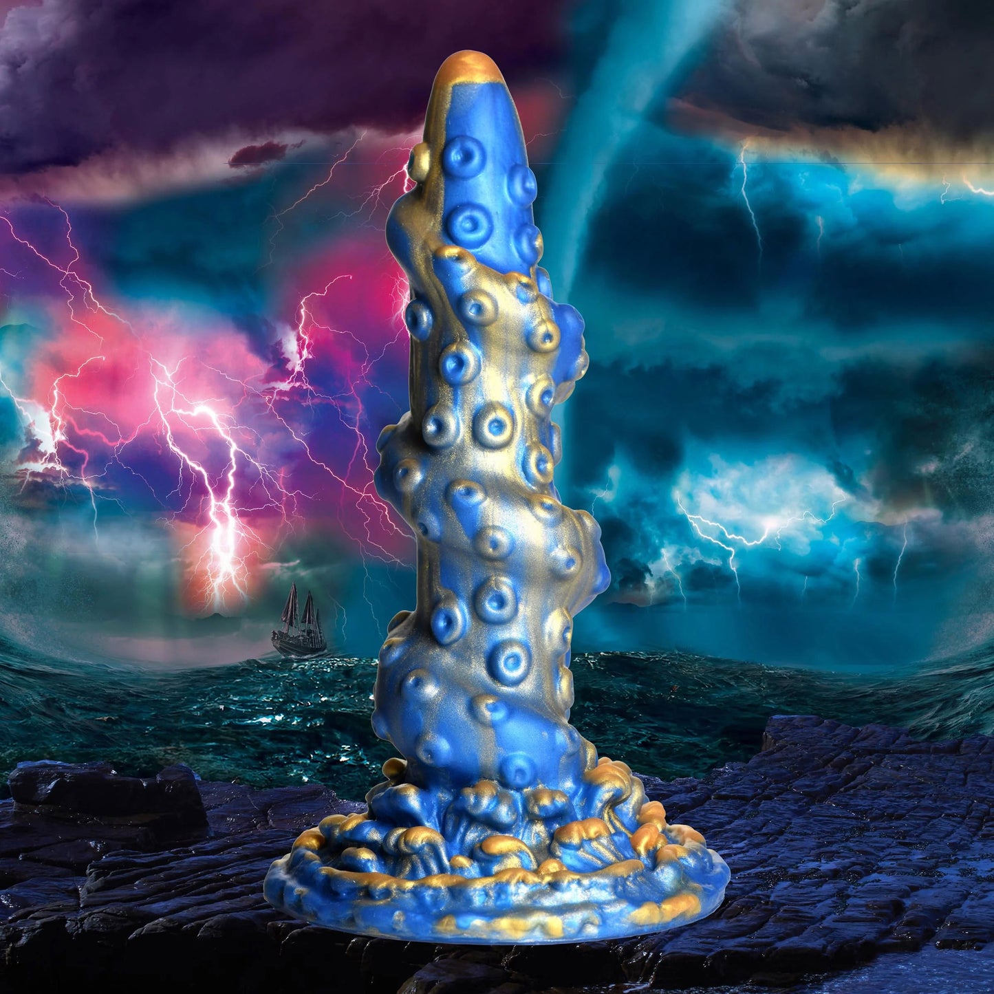 Lord Kraken Tentacled Silicone Dildo - Blue - Not Very Vanilla