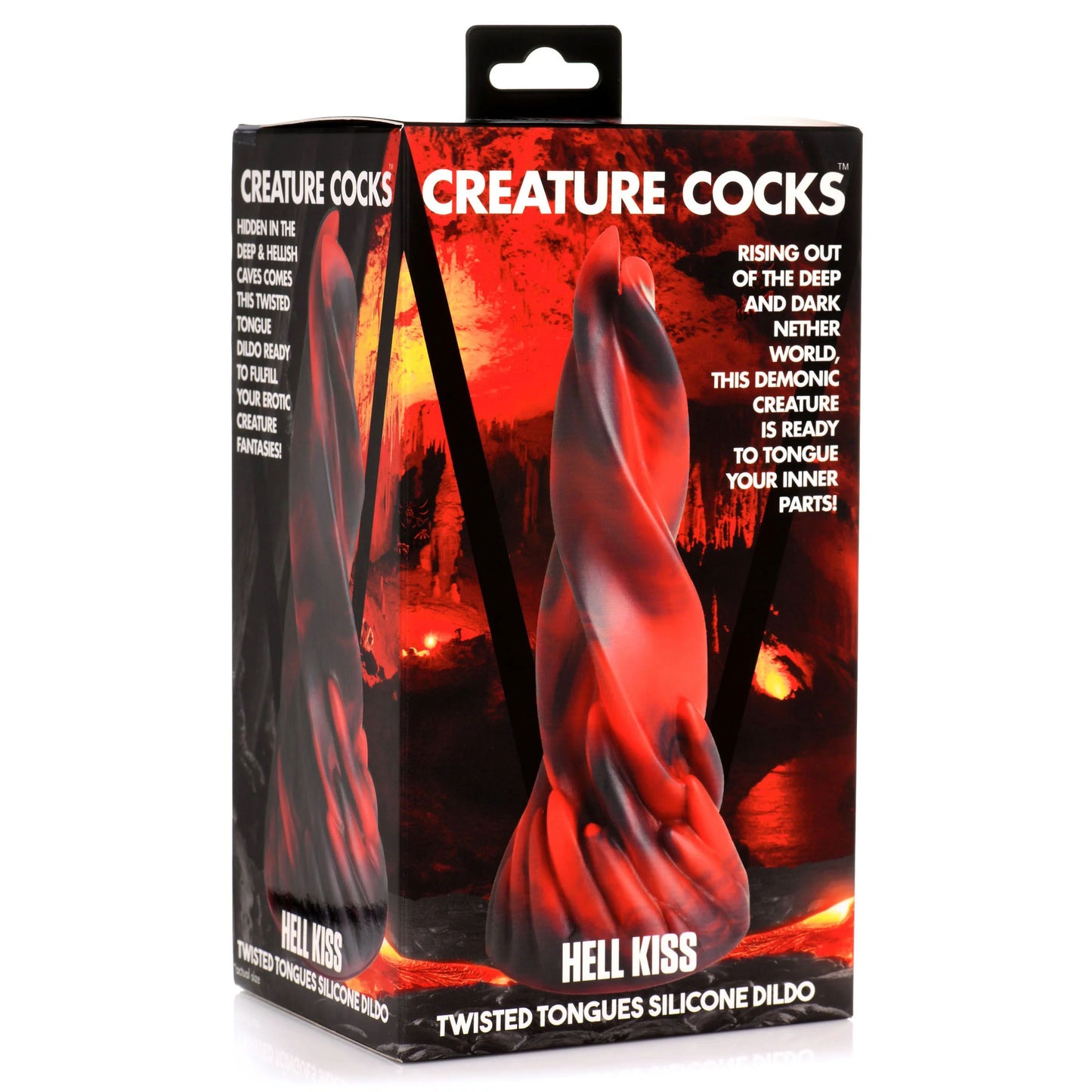 Hell Kiss Twisted Tongues Silicone Dildo - Red - Not Very Vanilla