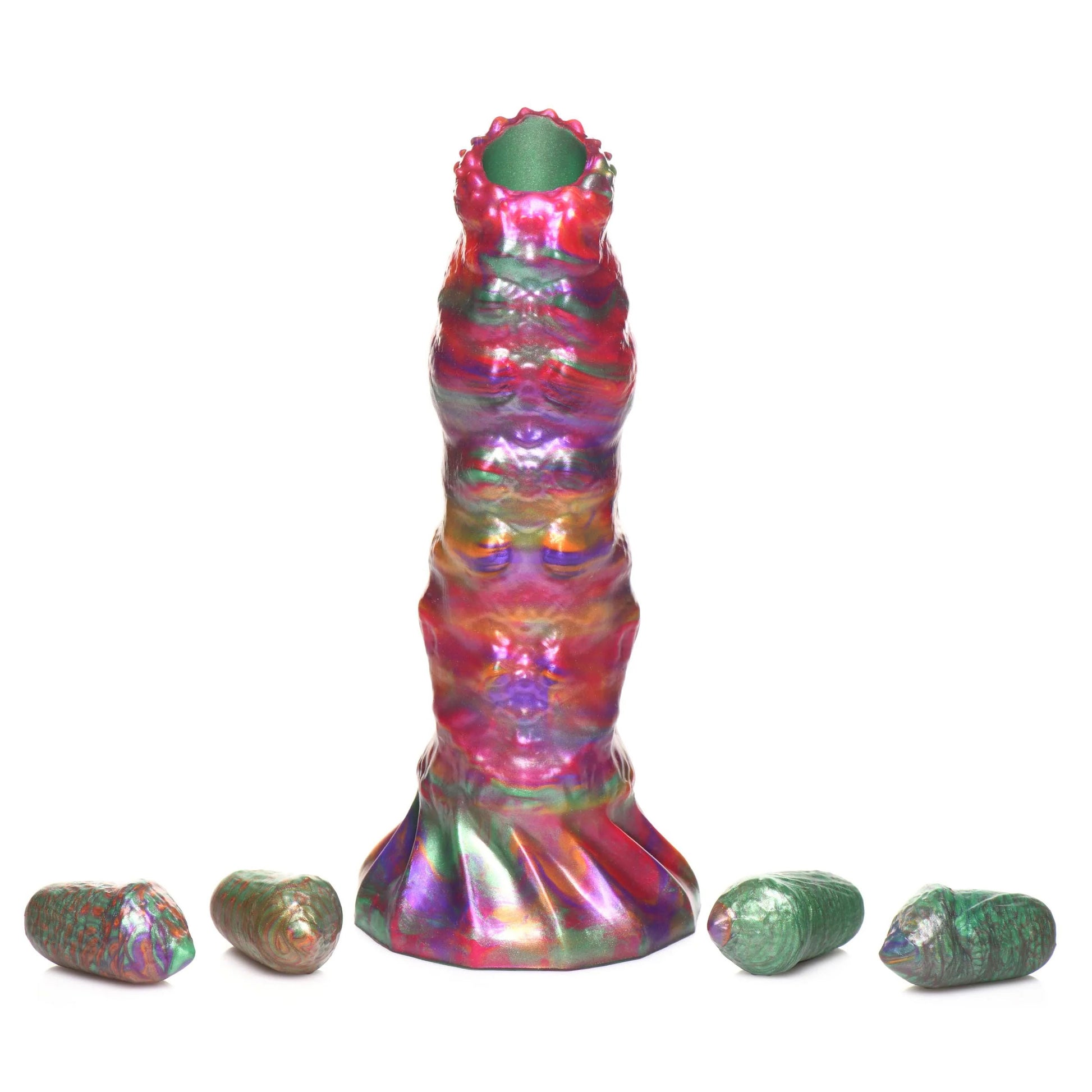 Larva Silicone Ovipositor Dildo With Eggs - Multicolor - Not Very Vanilla