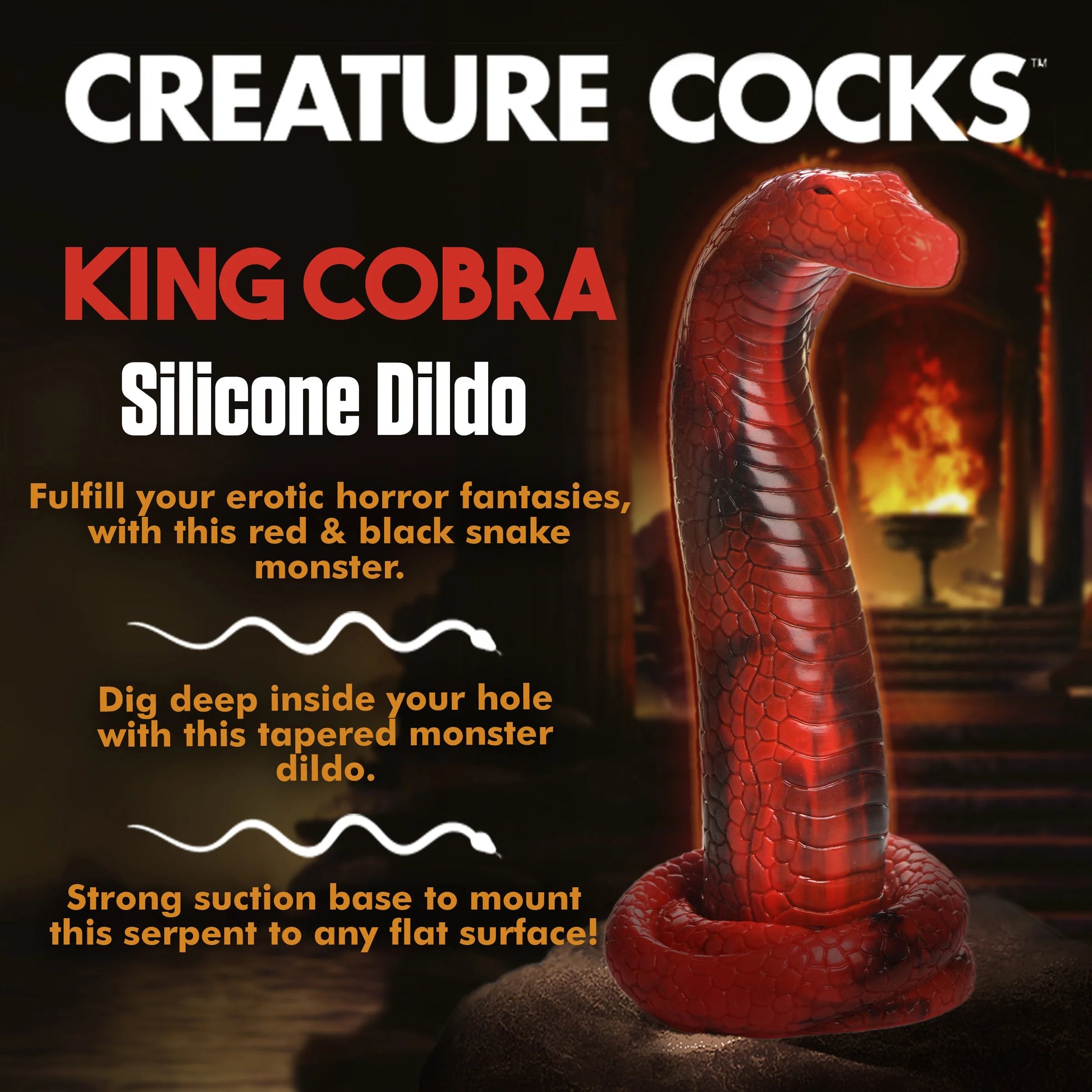 King Cobra King Cobra Silicone Dildo - Red - Not Very Vanilla