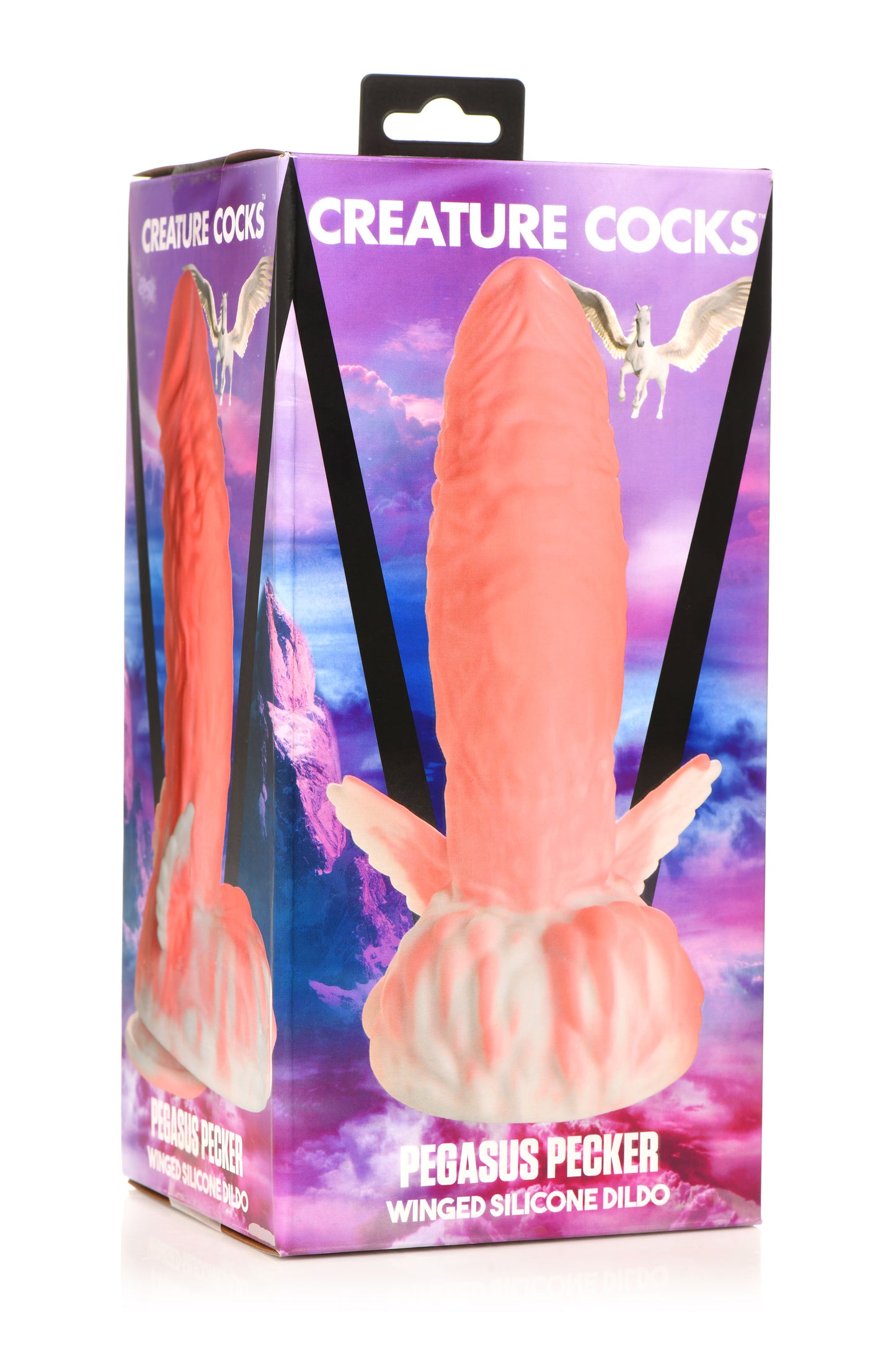 Pegasus Pecker Winged Silicone Dildo - Pink/white - Not Very Vanilla