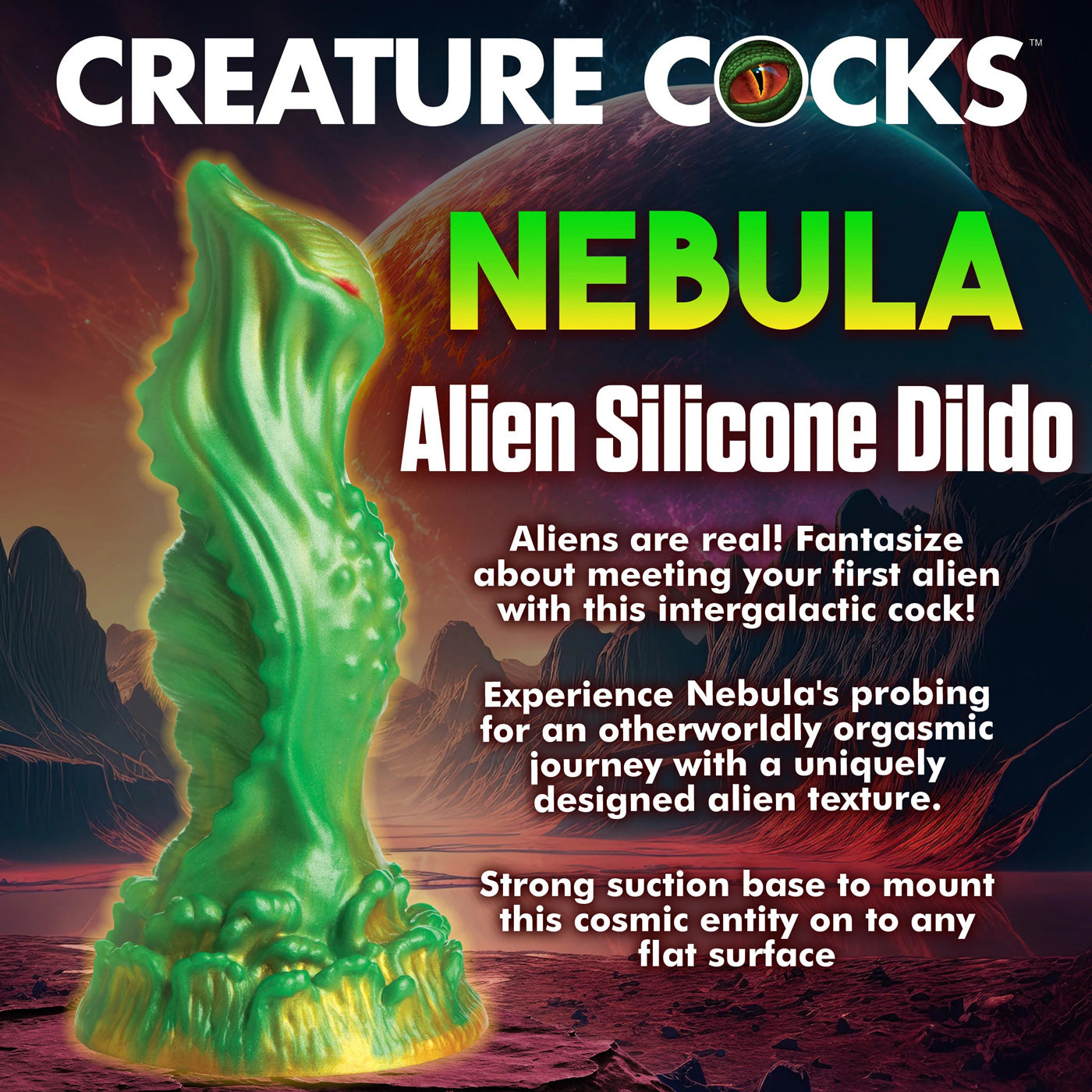 Nebula Alien Silicone Dildo - Green - Not Very Vanilla