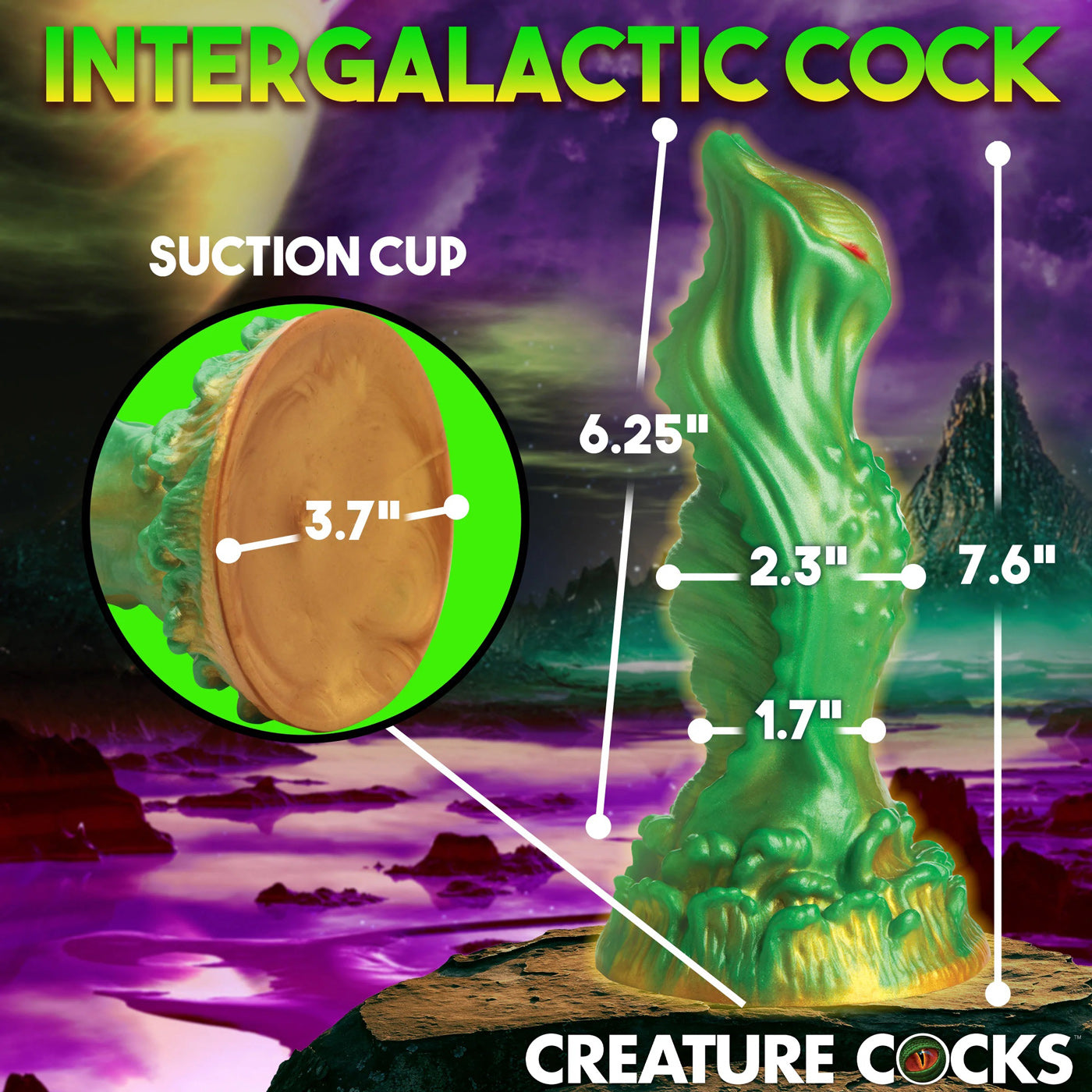 Nebula Alien Silicone Dildo - Green - Not Very Vanilla