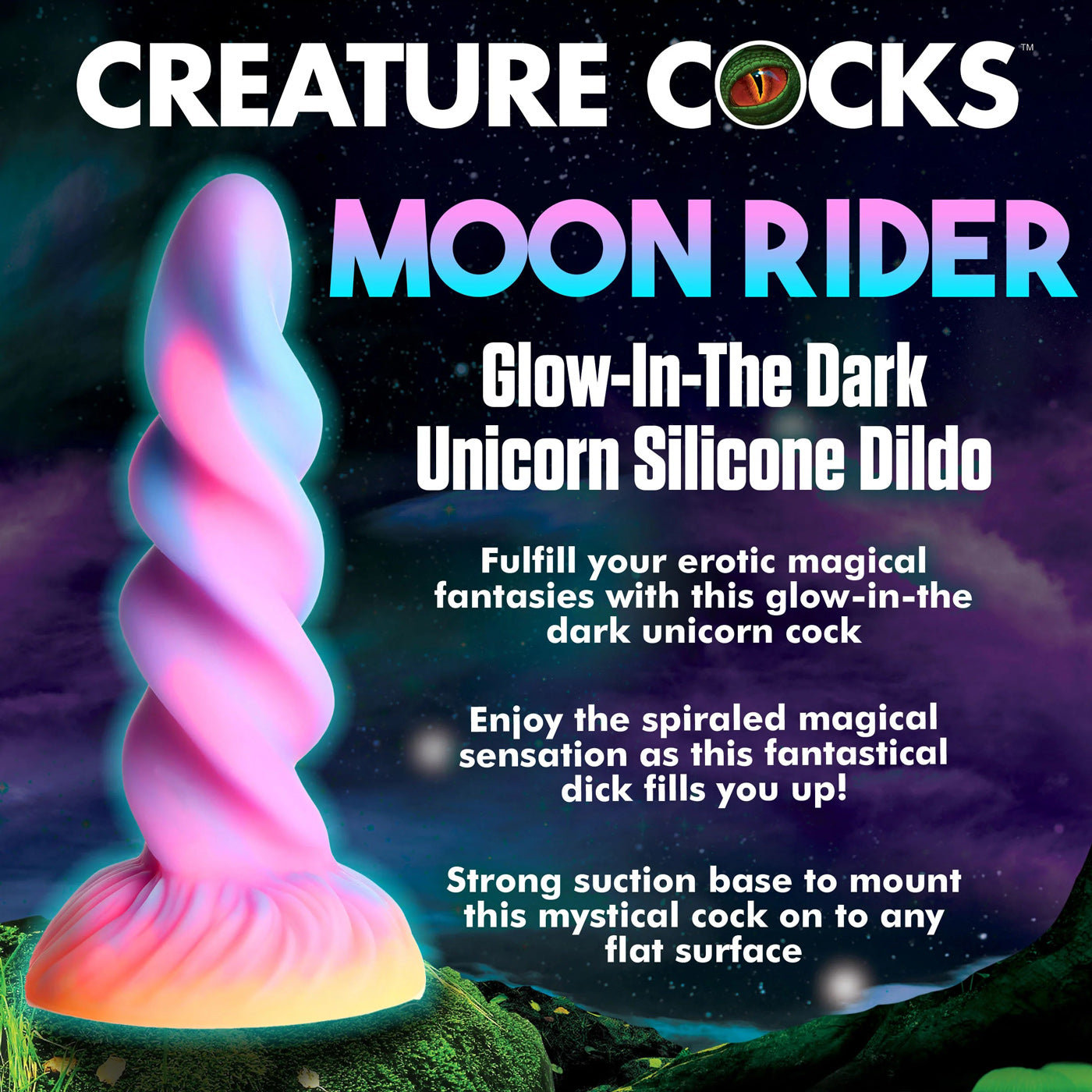 Moon Rider Glow-in-the-Dark Unicorn Dildo - Not Very Vanilla