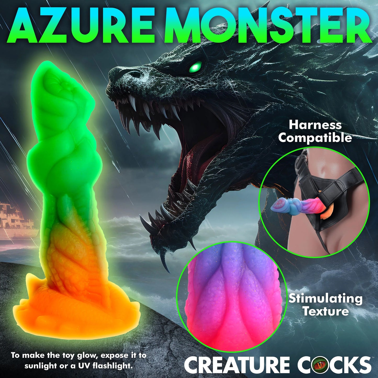 Aqua-Cock Glow-in-the-Dark Silicone Dildo - Not Very Vanilla