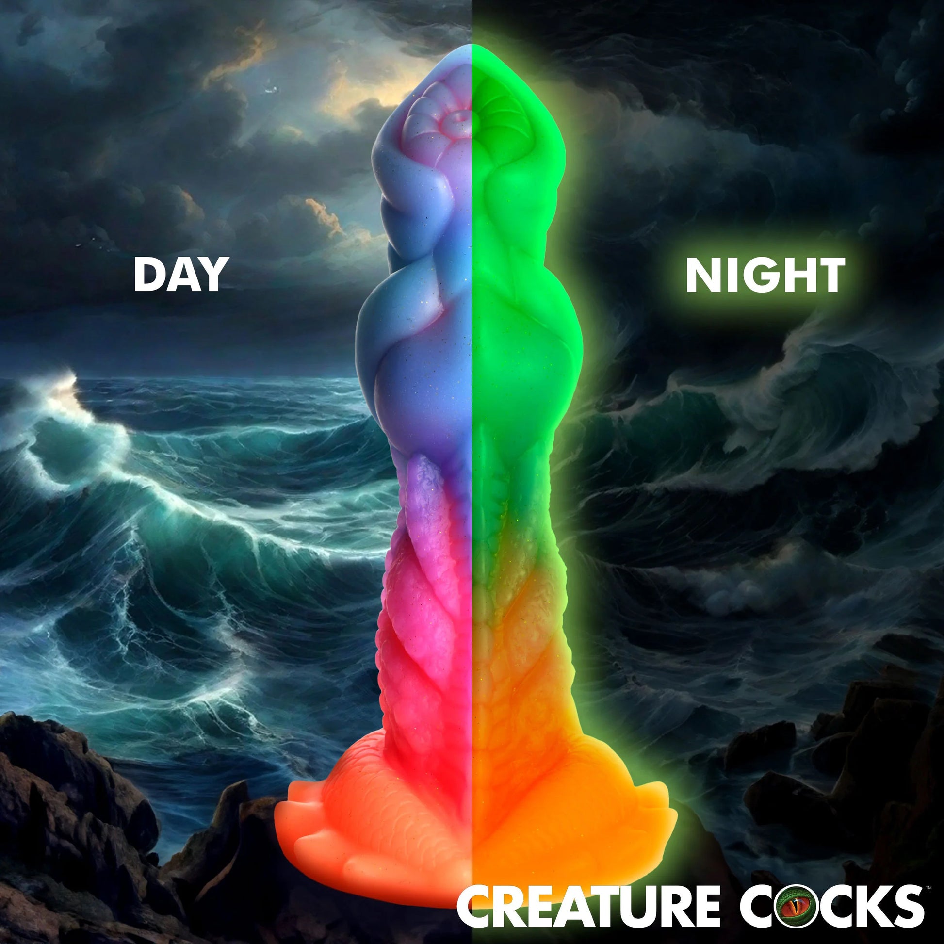 Aqua-Cock Glow-in-the-Dark Silicone Dildo - Not Very Vanilla