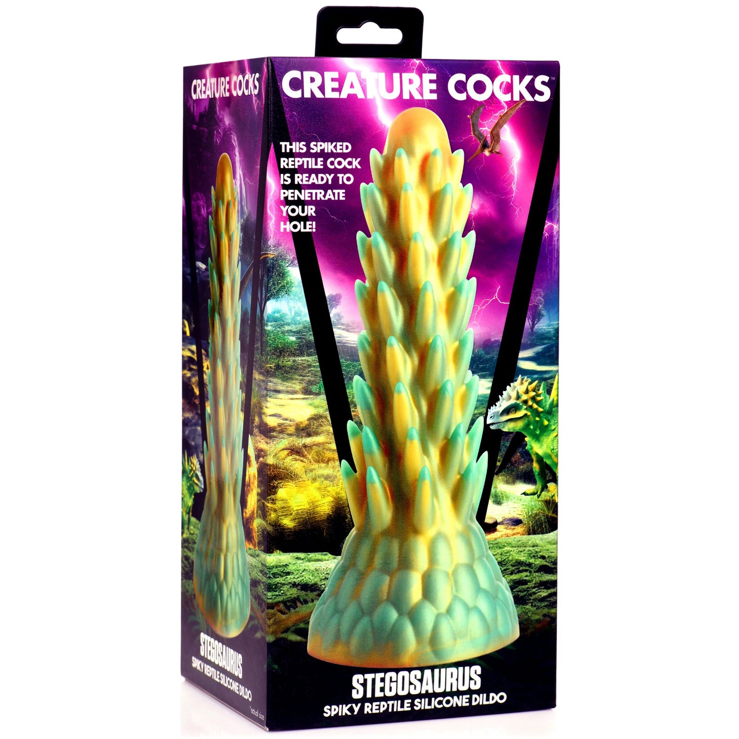 Stegosaurus Spiky Reptile Silicone Dildo - Green - Not Very Vanilla