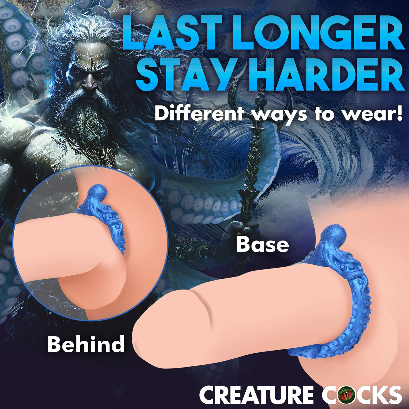 Poseidon's Octo-Ring Silicone Cock Ring - Blue - Not Very Vanilla