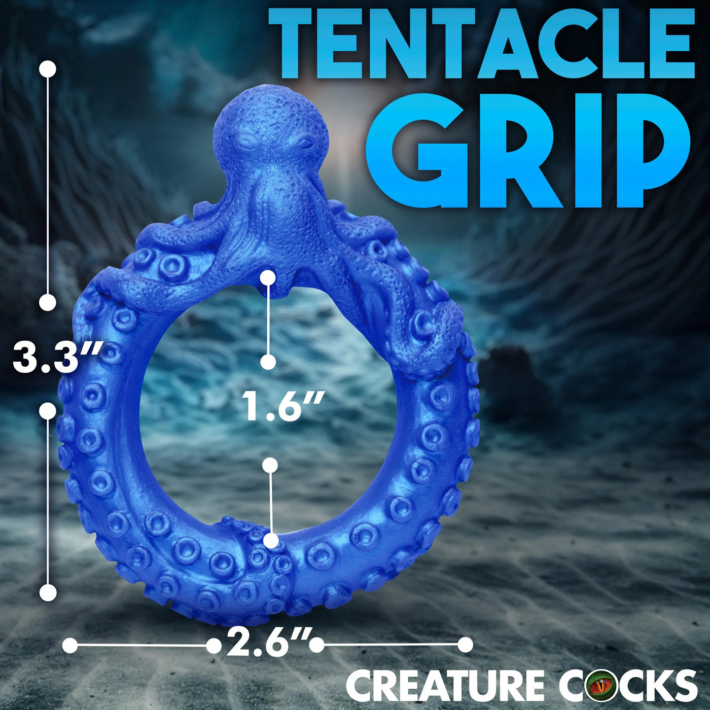 Poseidon's Octo-Ring Silicone Cock Ring - Blue - Not Very Vanilla