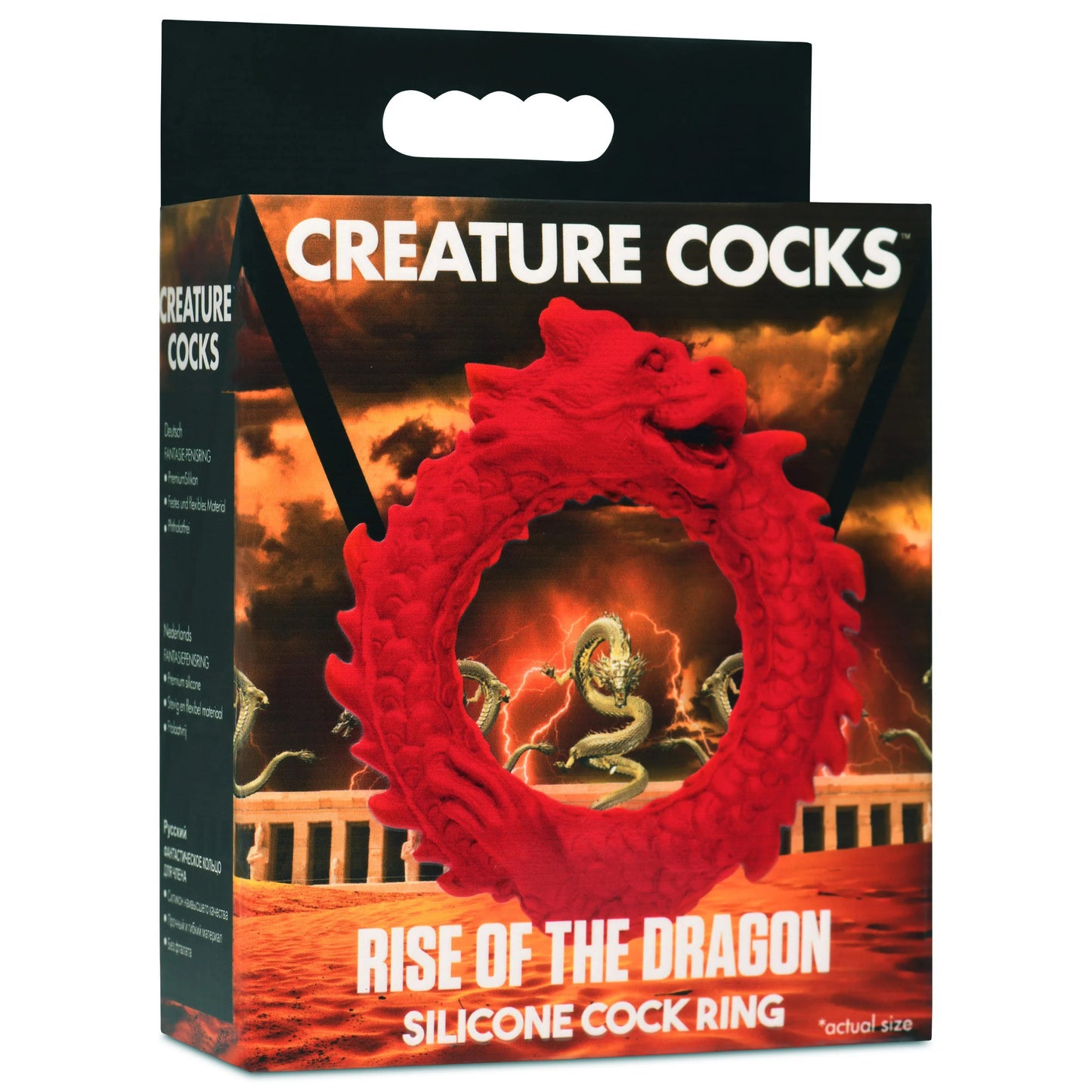 Rise of the Dragon Silicone Cock Ring - Red - Not Very Vanilla