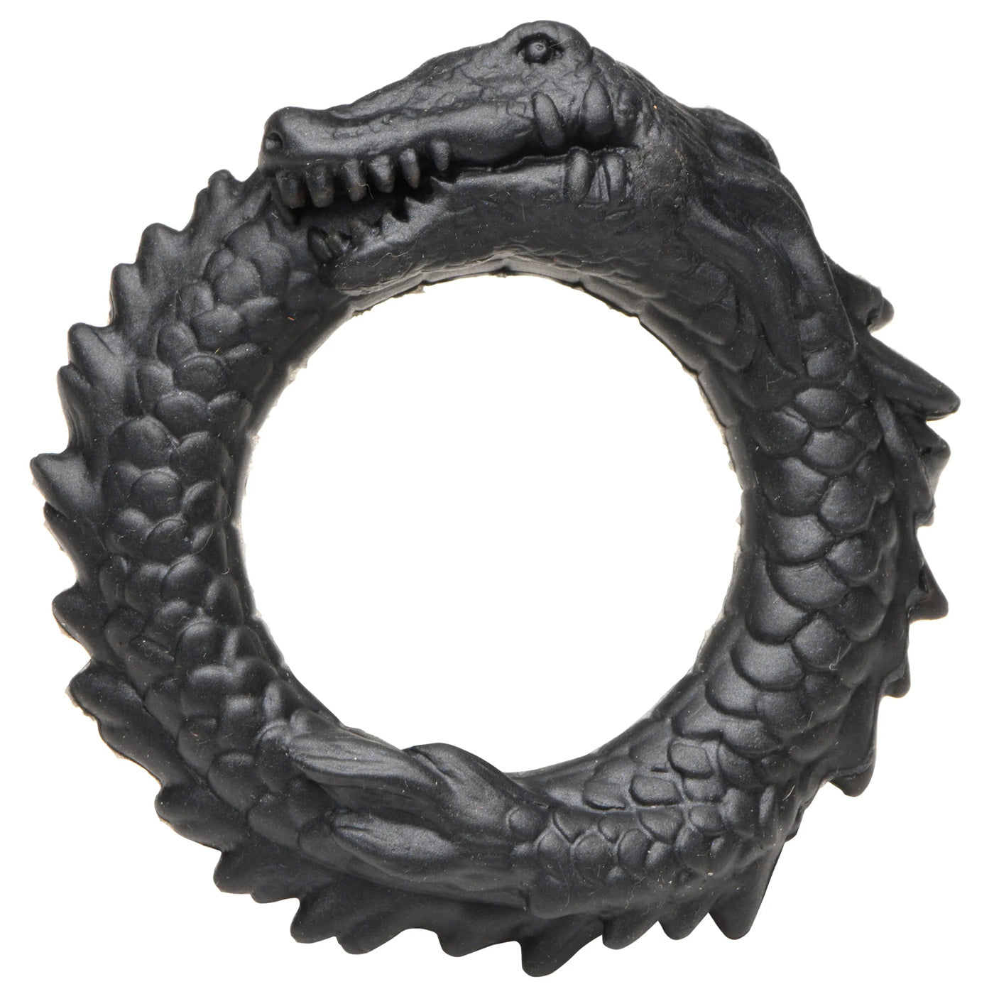 Black Caiman Silicone Cock Ring - Black - Not Very Vanilla