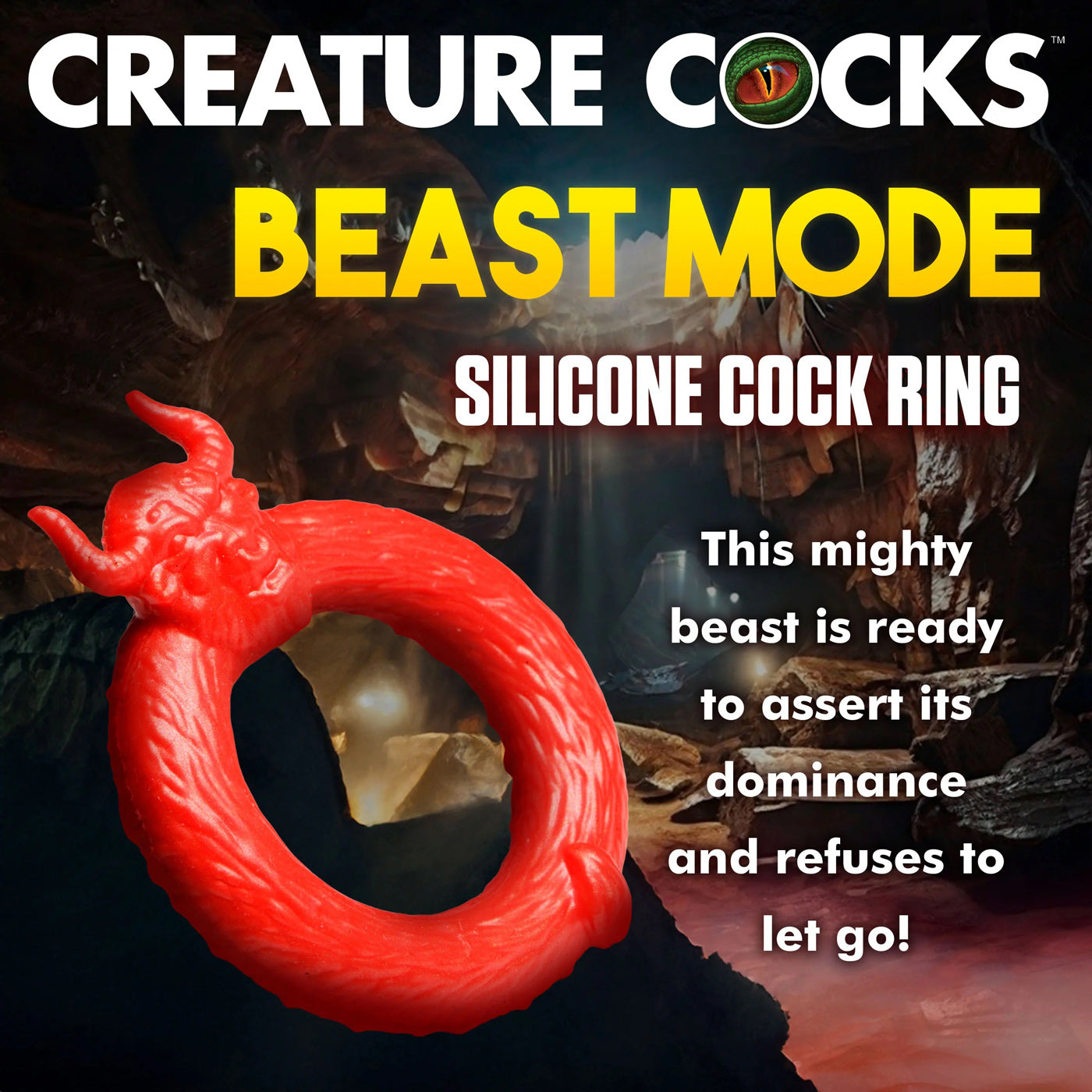 Beast Mode Silicone Cock Ring - Red - Not Very Vanilla