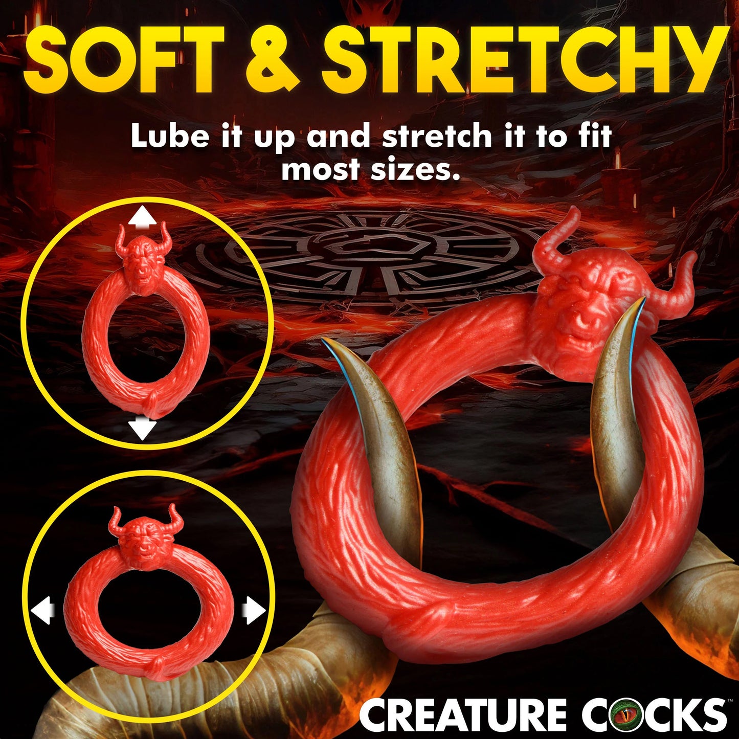 Beast Mode Silicone Cock Ring - Red - Not Very Vanilla