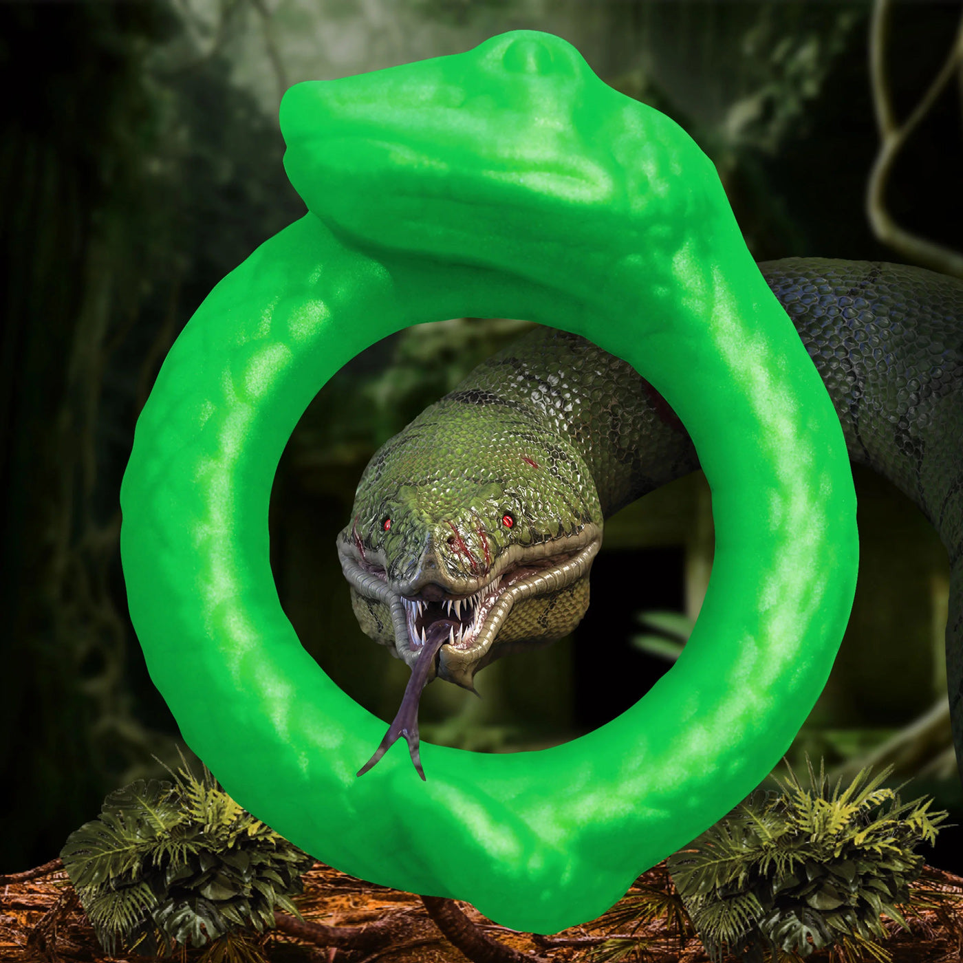 Serpentine Silicone Cock Ring - Green - Not Very Vanilla