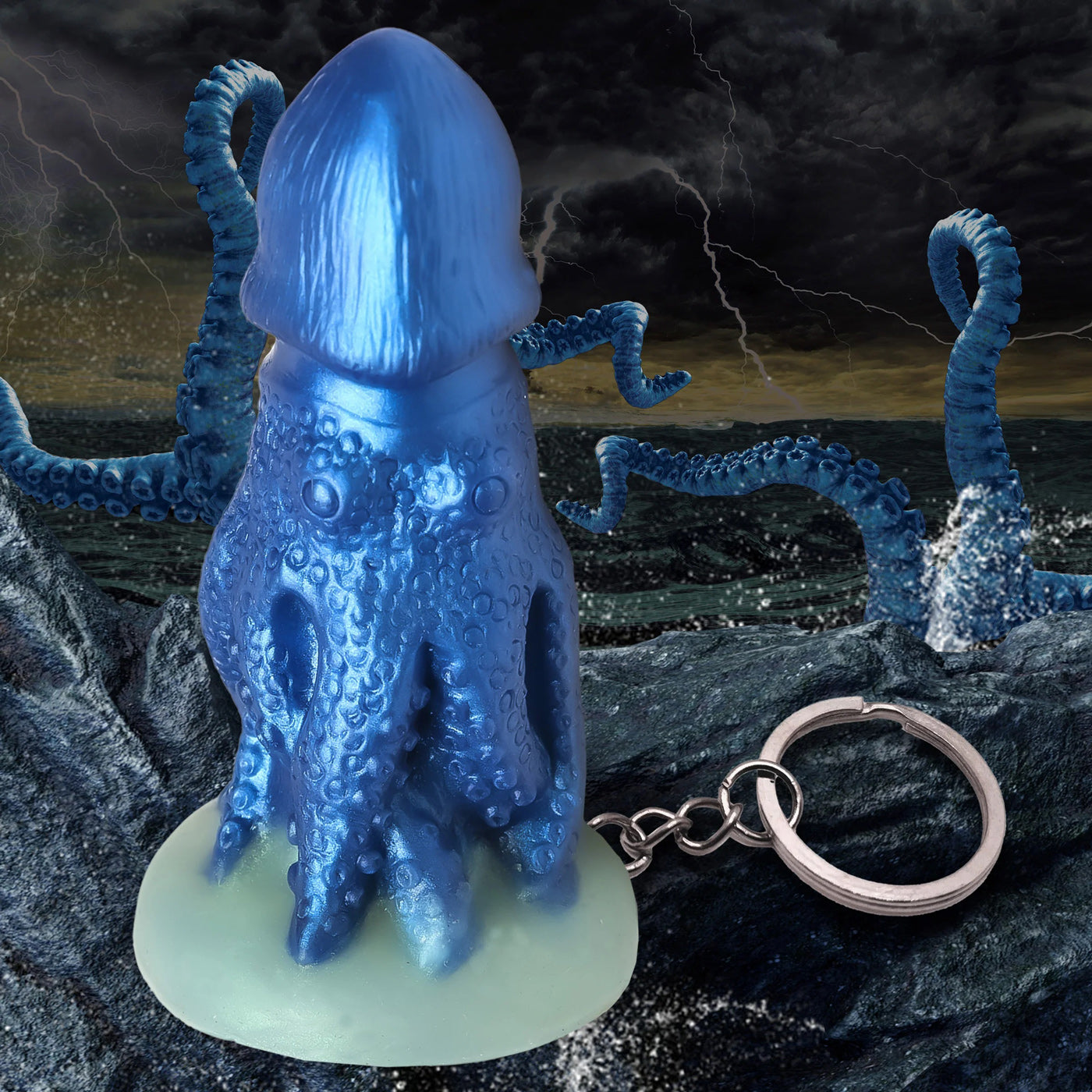 Cocktopus Keychain - Blue - Not Very Vanilla