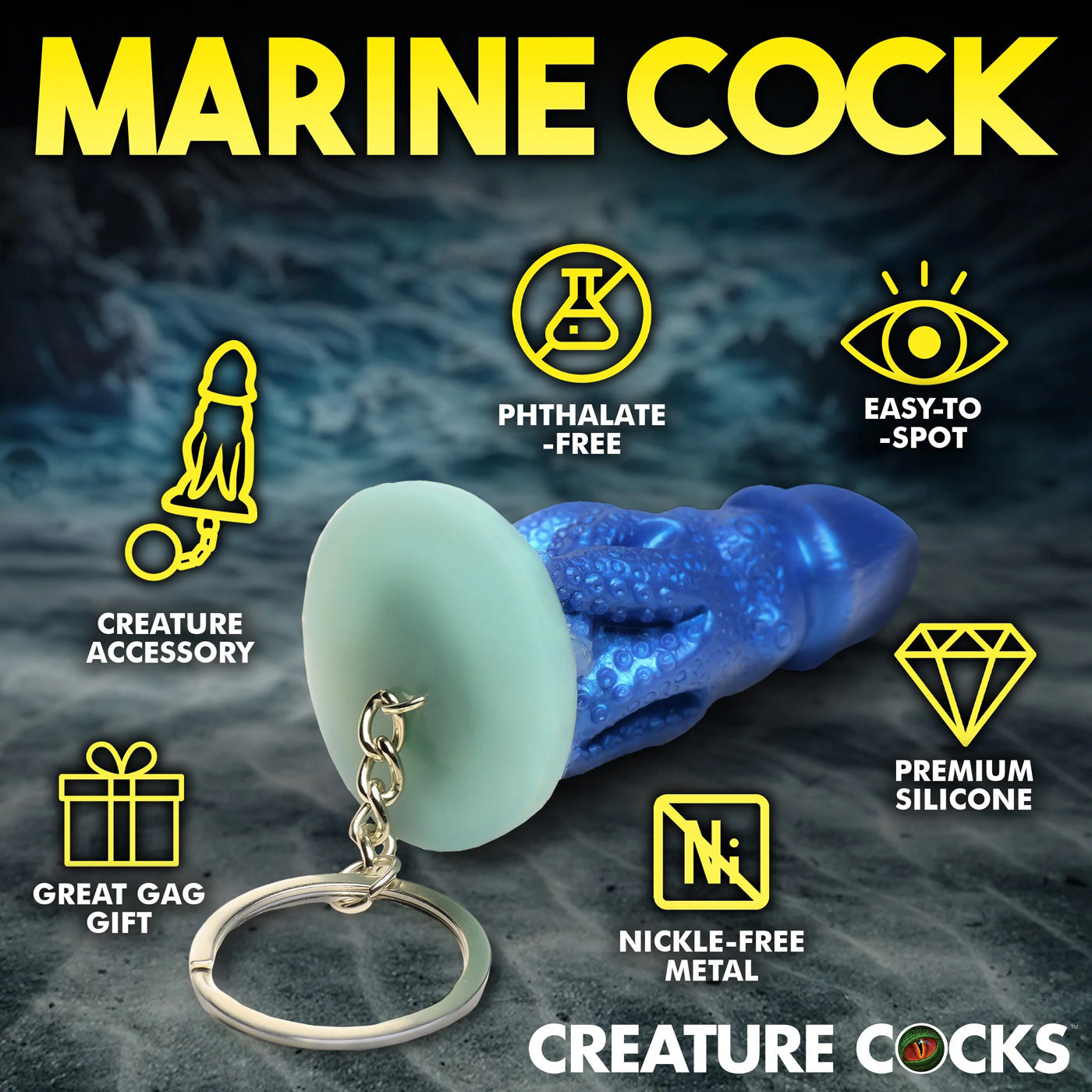 Cocktopus Keychain - Blue - Not Very Vanilla