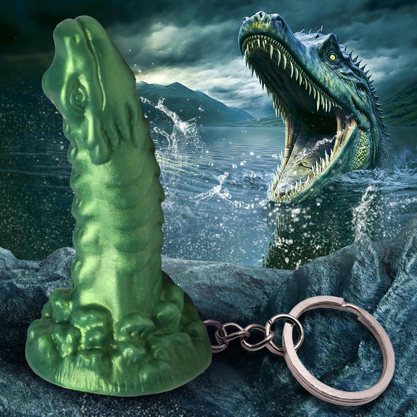 Cockness Monster Keychain - Green - Not Very Vanilla