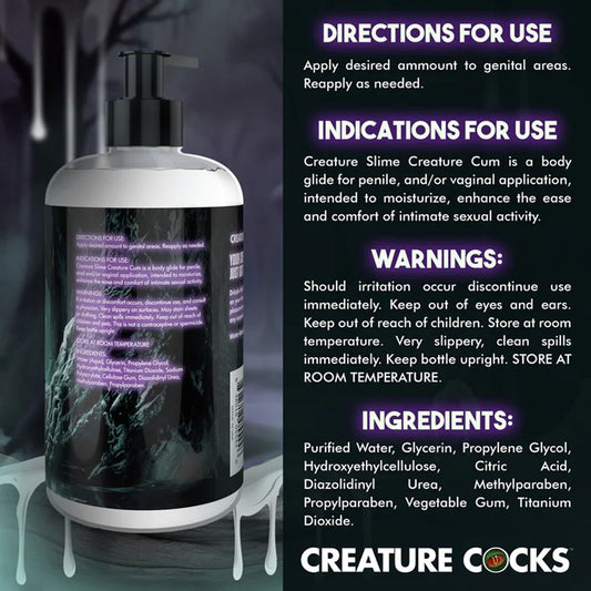 16oz Creature Slime Creature Cum Unscented Jizz - Lubricant - Clear - Not Very Vanilla