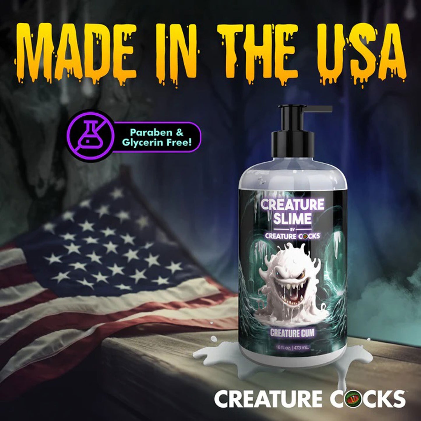 16oz Creature Slime Creature Cum Unscented Jizz - Lubricant - Clear - Not Very Vanilla