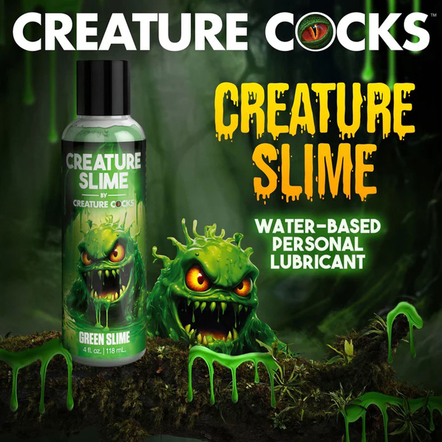 4oz Creature Slime Green Slime Water-Based - Lubricant - Not Very Vanilla