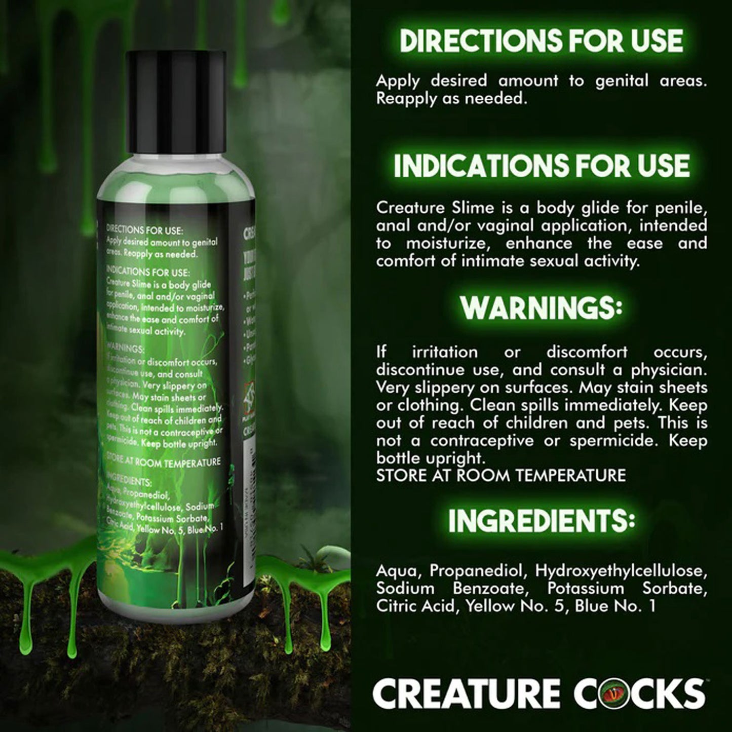 4oz Creature Slime Green Slime Water-Based - Lubricant - Not Very Vanilla