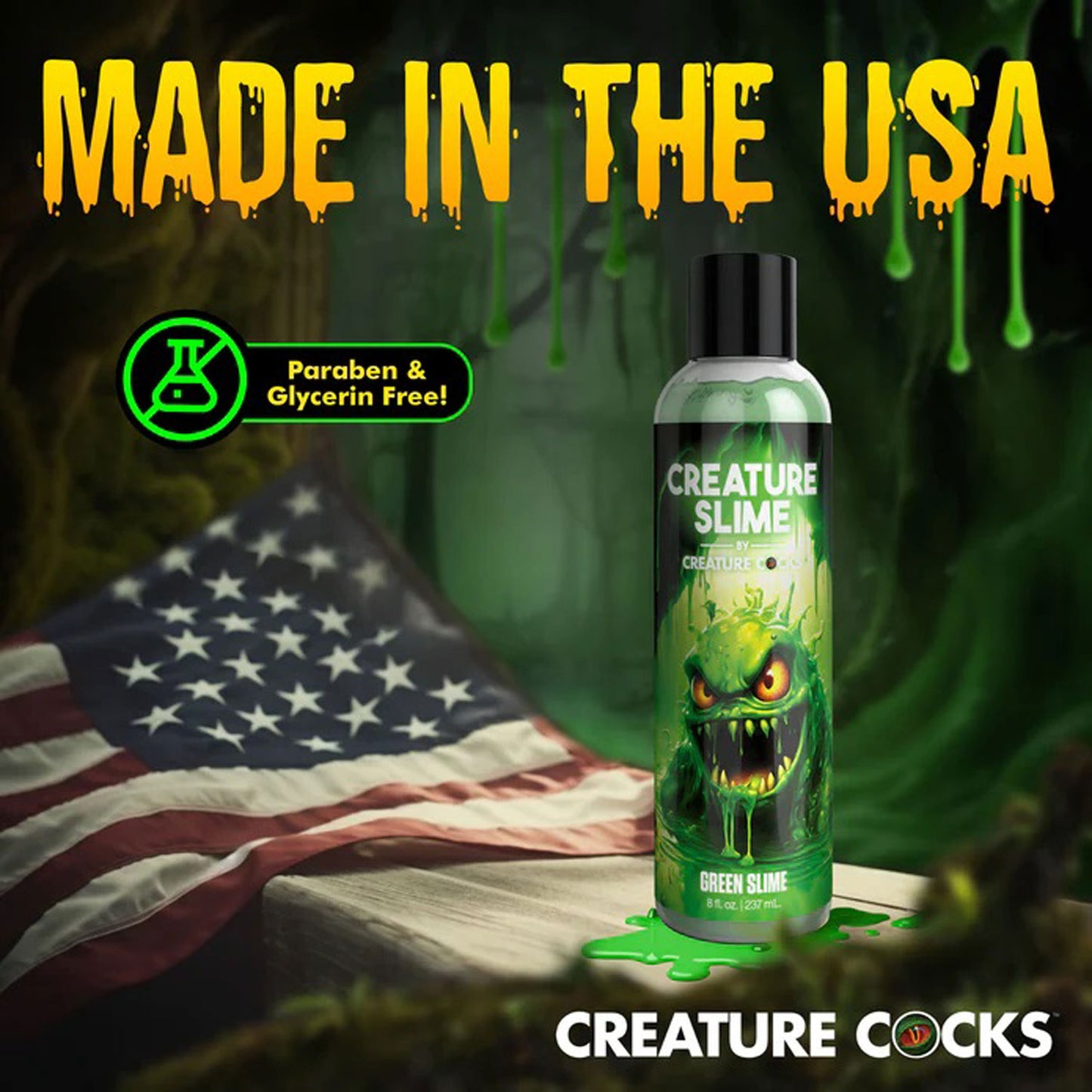 8oz Creature Slime Green Slime Water-Based - Lubricant - Not Very Vanilla