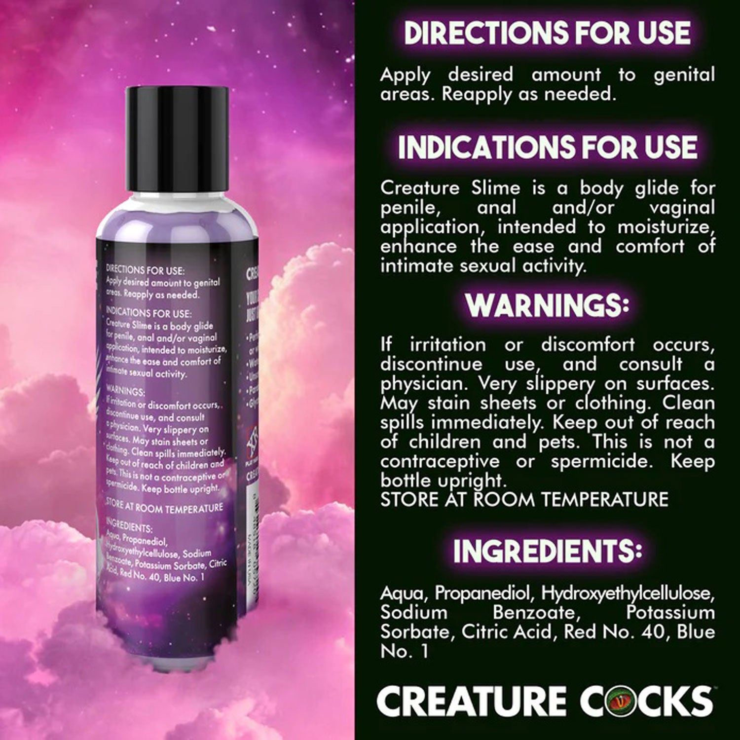 4oz Creature Slime Purple Slime Water-Based - Lubricant - Not Very Vanilla