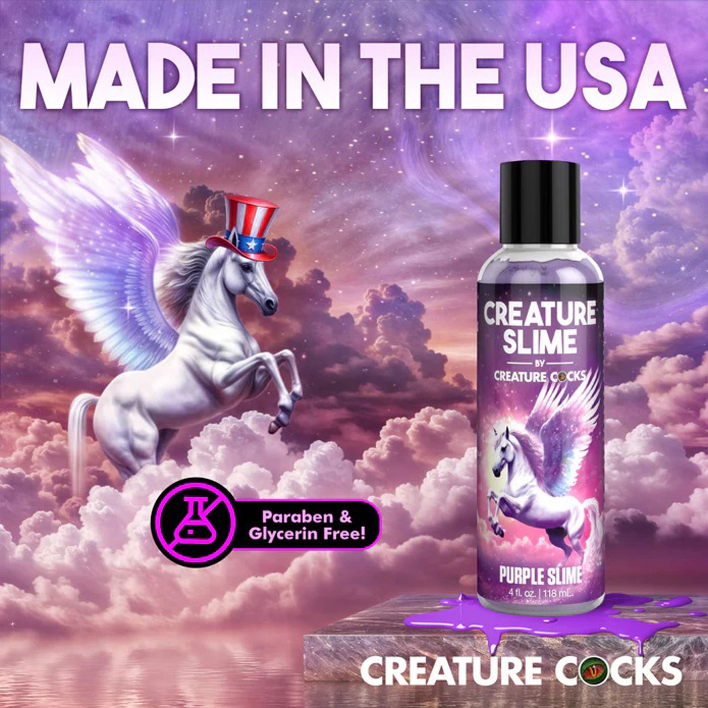 4oz Creature Slime Purple Slime Water-Based - Lubricant - Not Very Vanilla