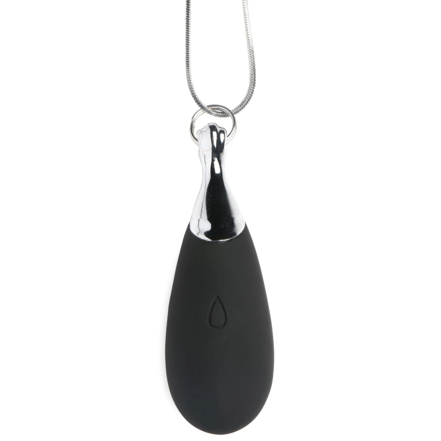 10x Vibrating Silicone Teardrop Necklace - Black - Not Very Vanilla