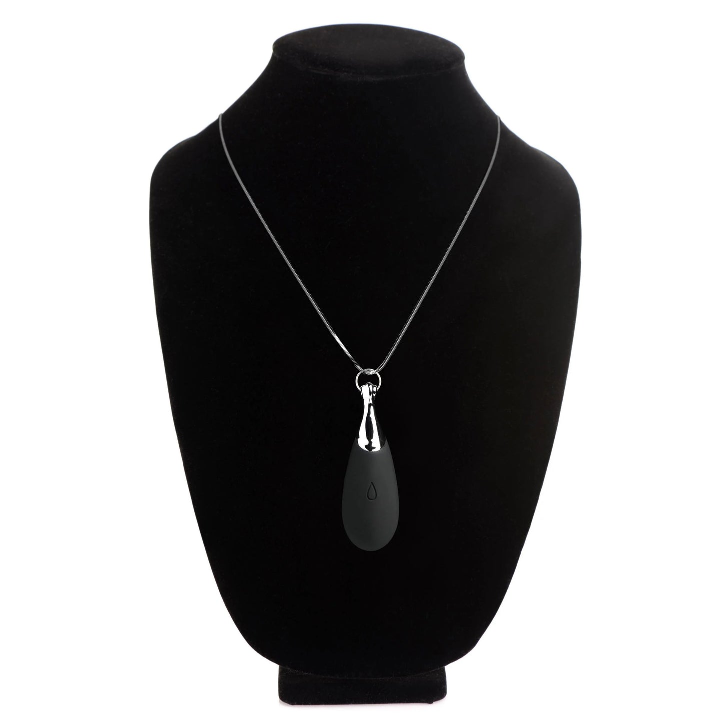 10x Vibrating Silicone Teardrop Necklace - Black - Not Very Vanilla