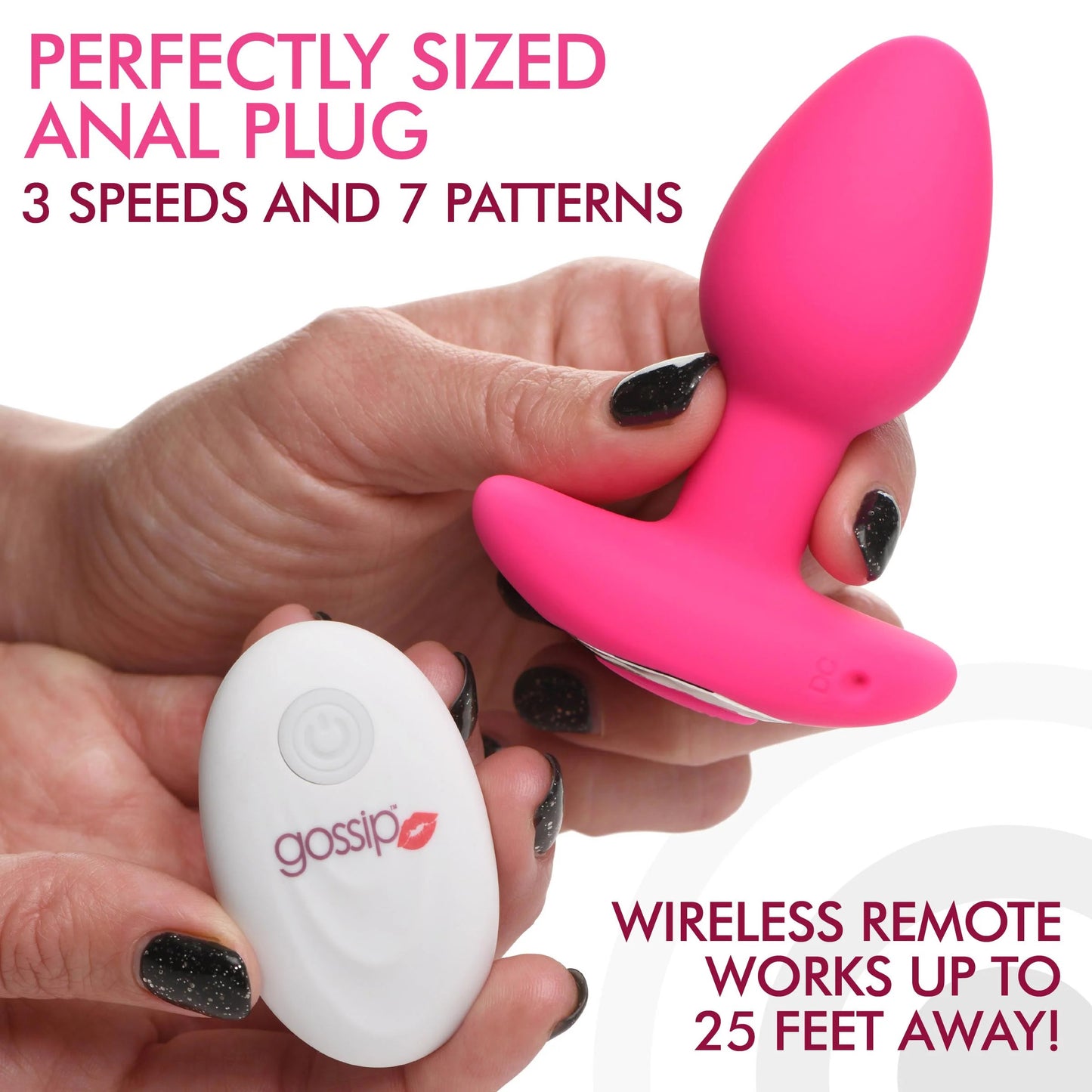 Gossip Pop Rocker 10x Vibrating Silicone Plug - Magenta - Not Very Vanilla