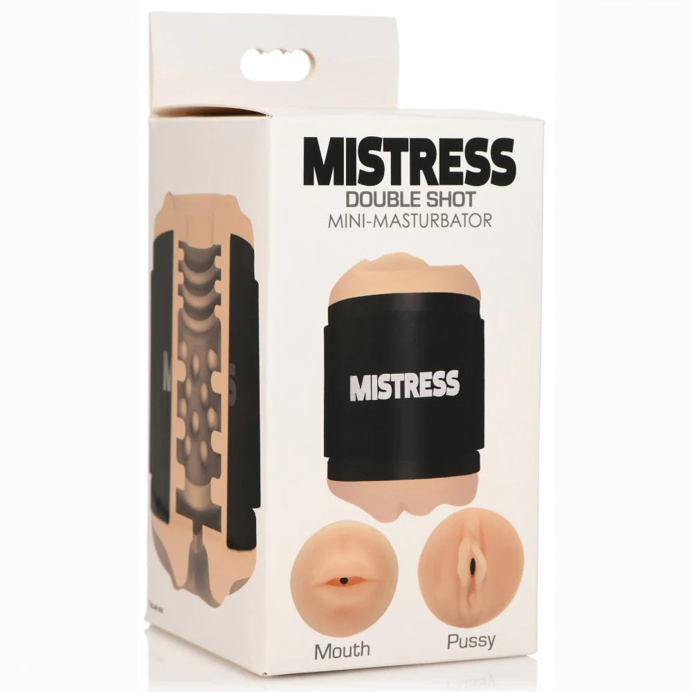 Mistress Double Shot Mouth and Pussy Stroker - Light - Not Very Vanilla