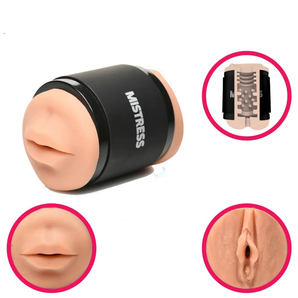 Mistress Double Shot Mouth and Pussy Stroker - Medium - Not Very Vanilla