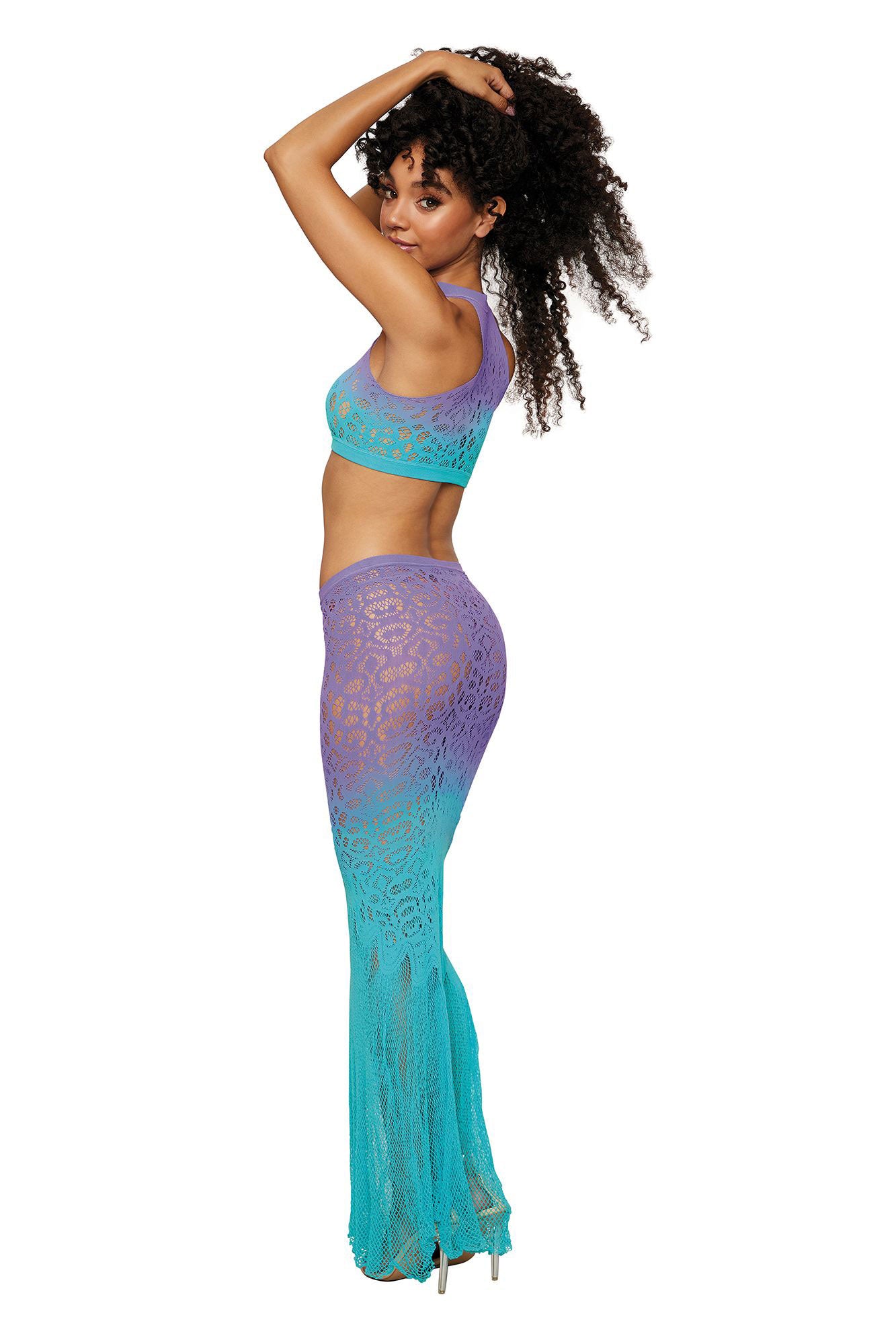 Seamless Bralette and Long Skirt - One Size - Wisteria/ocean - Not Very Vanilla