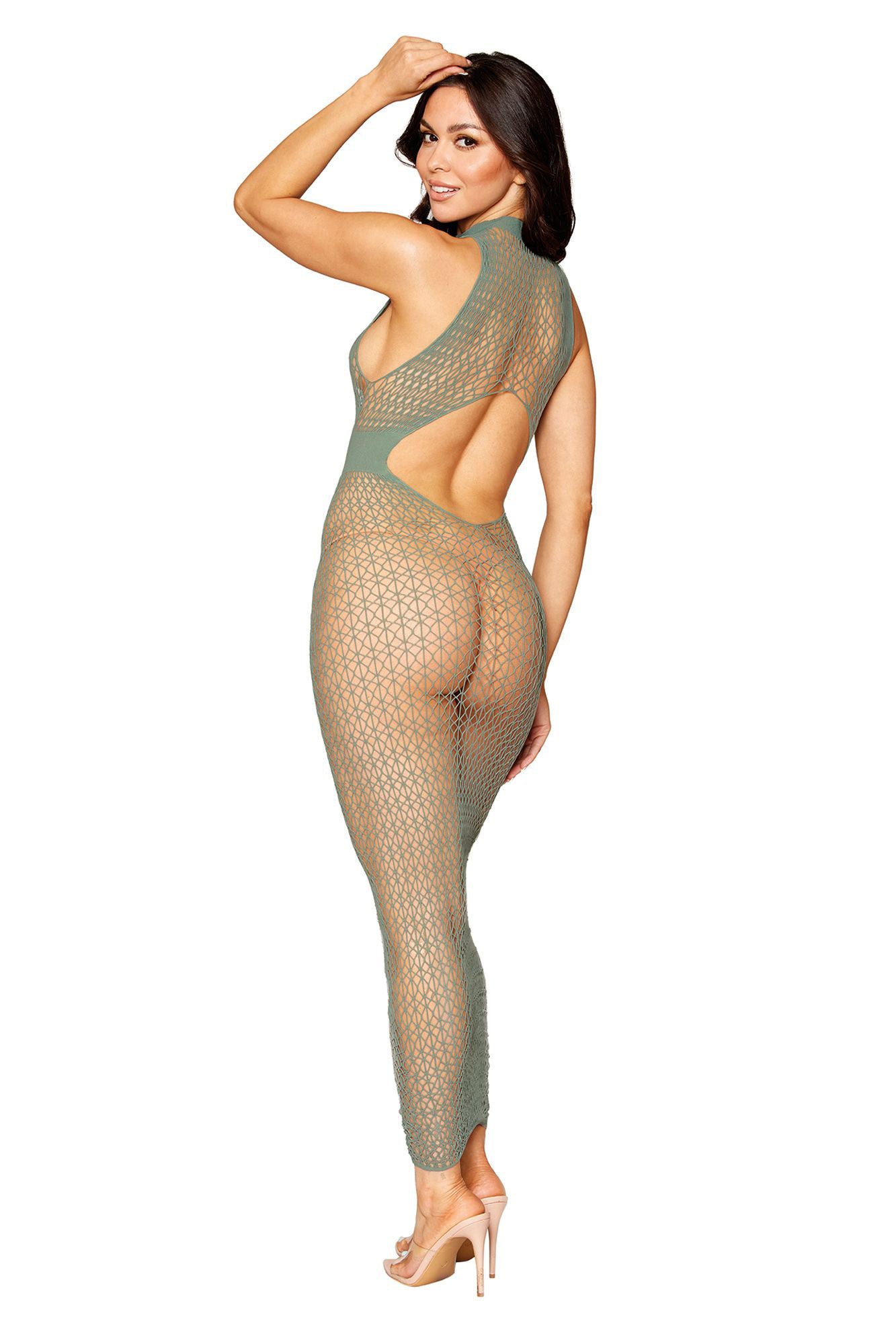 Bodystocking Gown - One Size - Sage - Not Very Vanilla