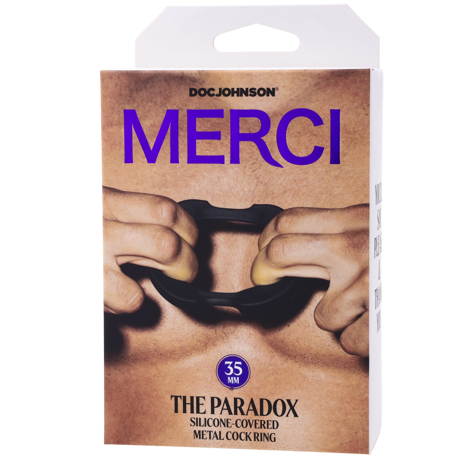 Merci - the Paradox - Silicone Covered Metal Cock Ring - 35mm - Black - Not Very Vanilla