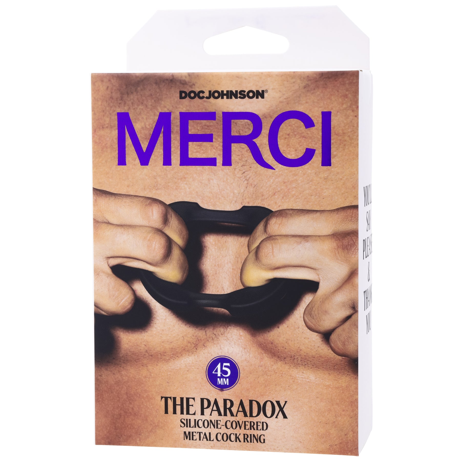 Merci - the Paradox - Silicone Covered Metal Cock Ring - 45mm - Black - Not Very Vanilla