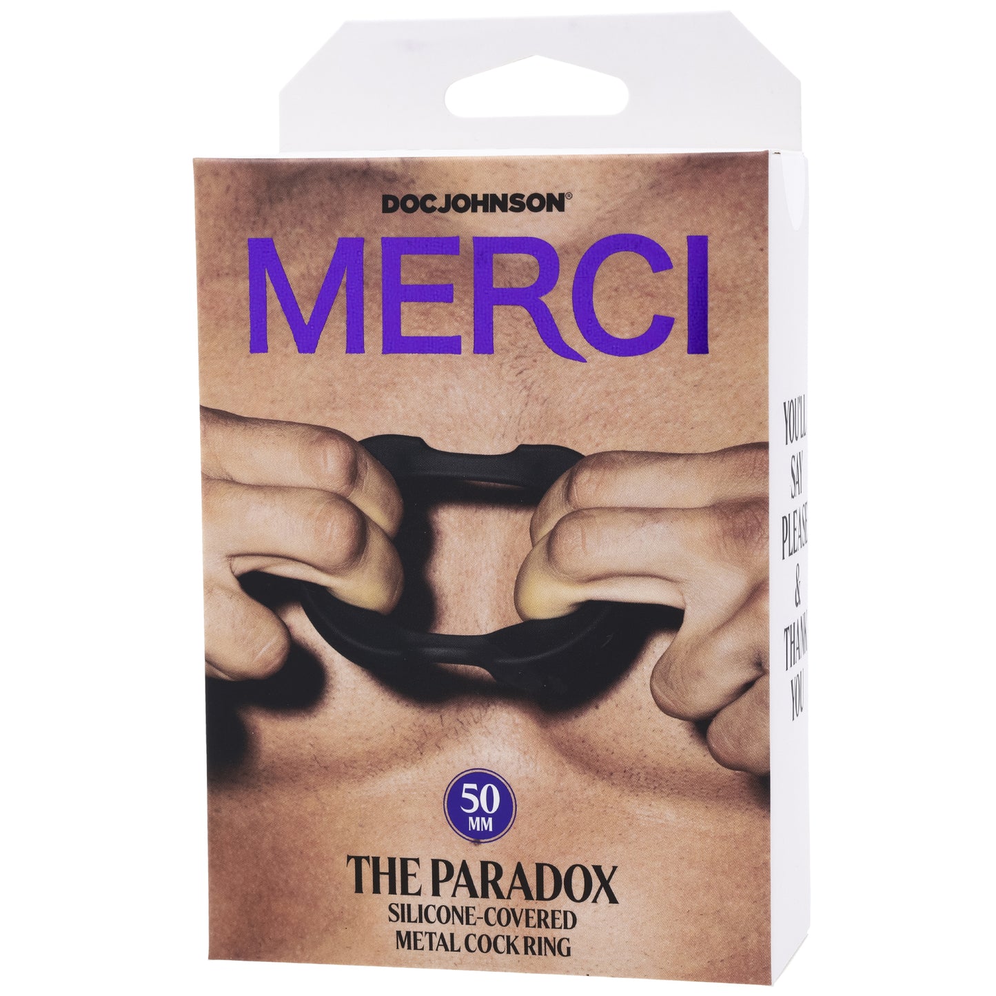 Merci - the Paradox - Silicone Covered Metal Cock Ring - 50mm - Black - Not Very Vanilla