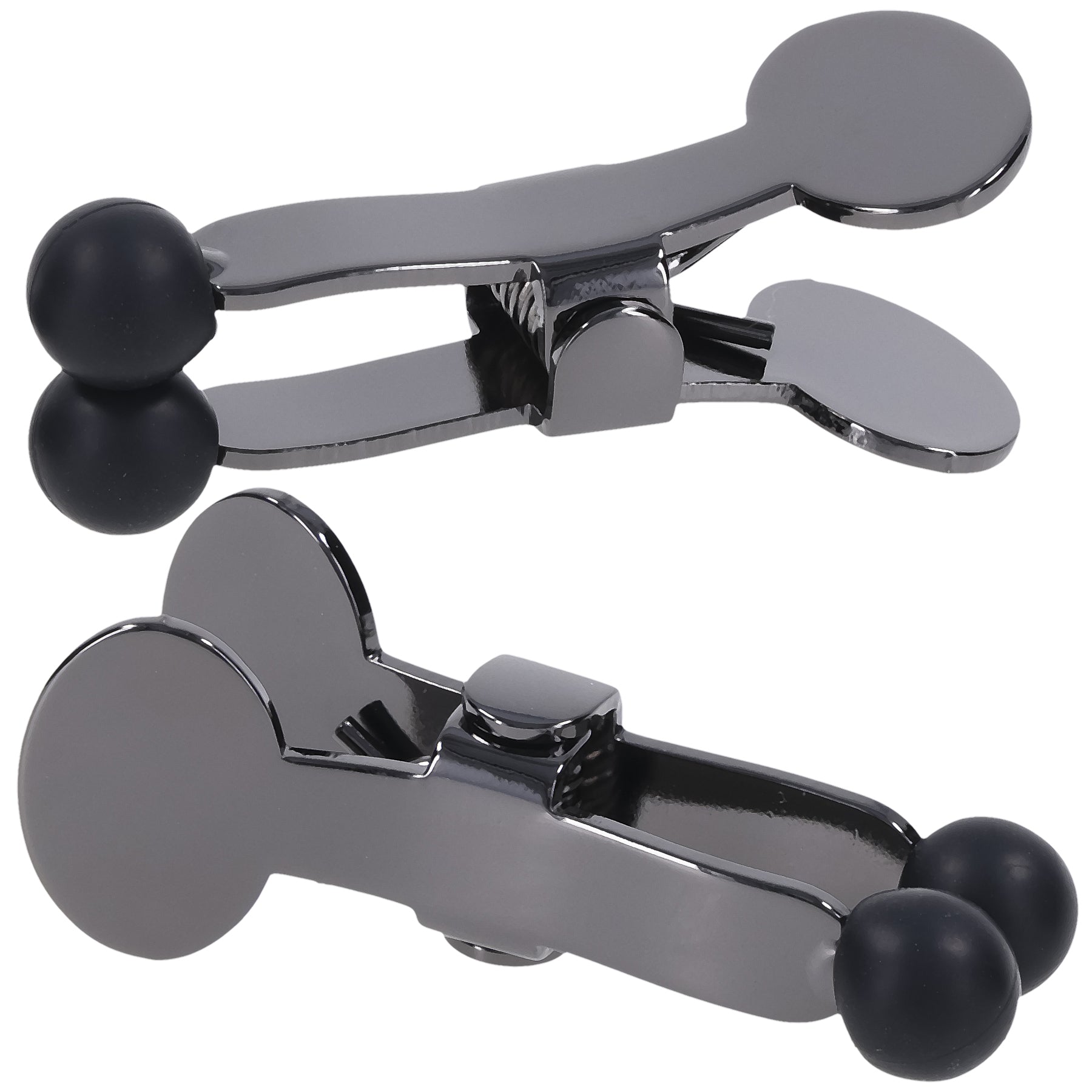 Merci - Nippers - Stainless Steel Nipple Clamps With Silicone Tip - Black - Not Very Vanilla