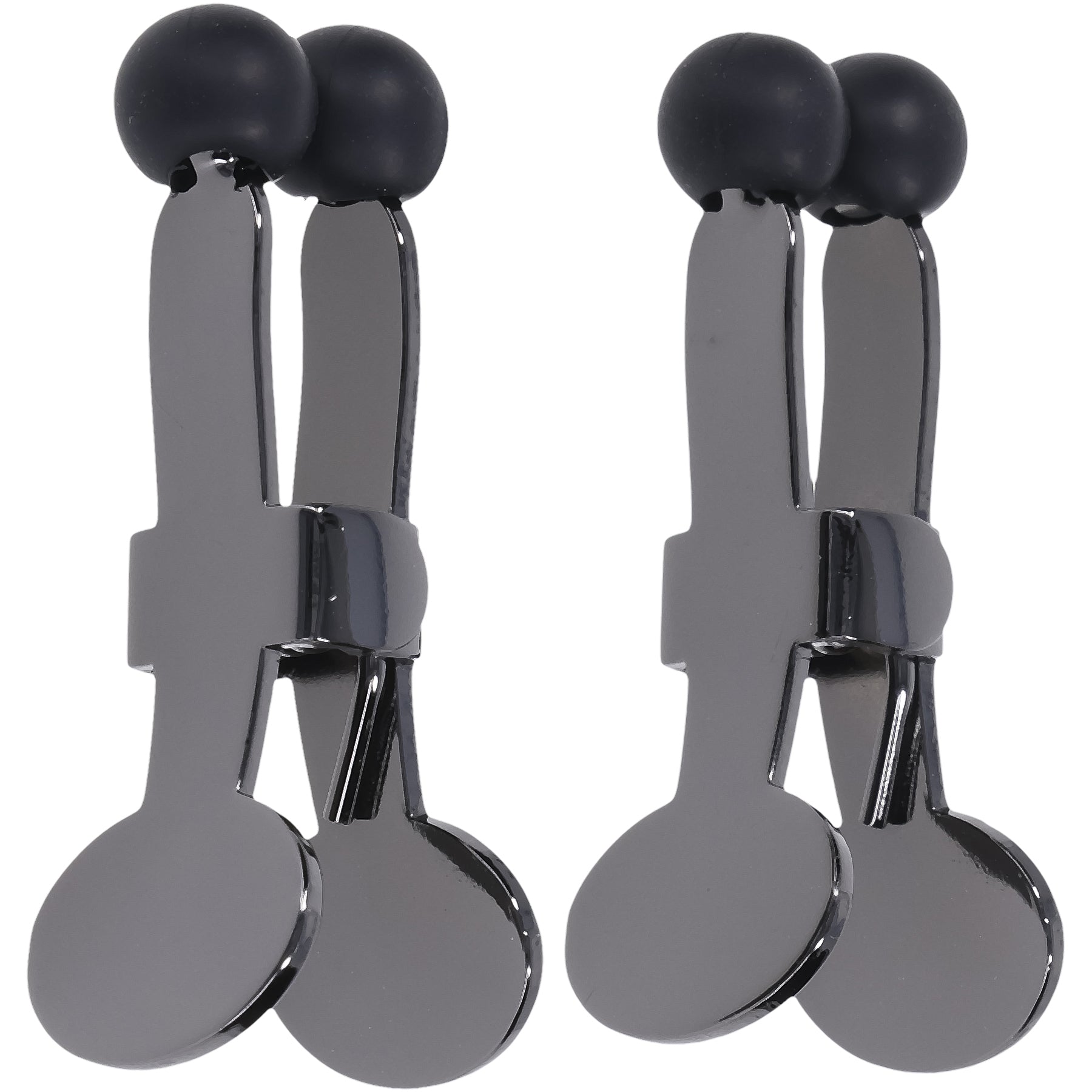 Merci - Nippers - Stainless Steel Nipple Clamps With Silicone Tip - Black - Not Very Vanilla