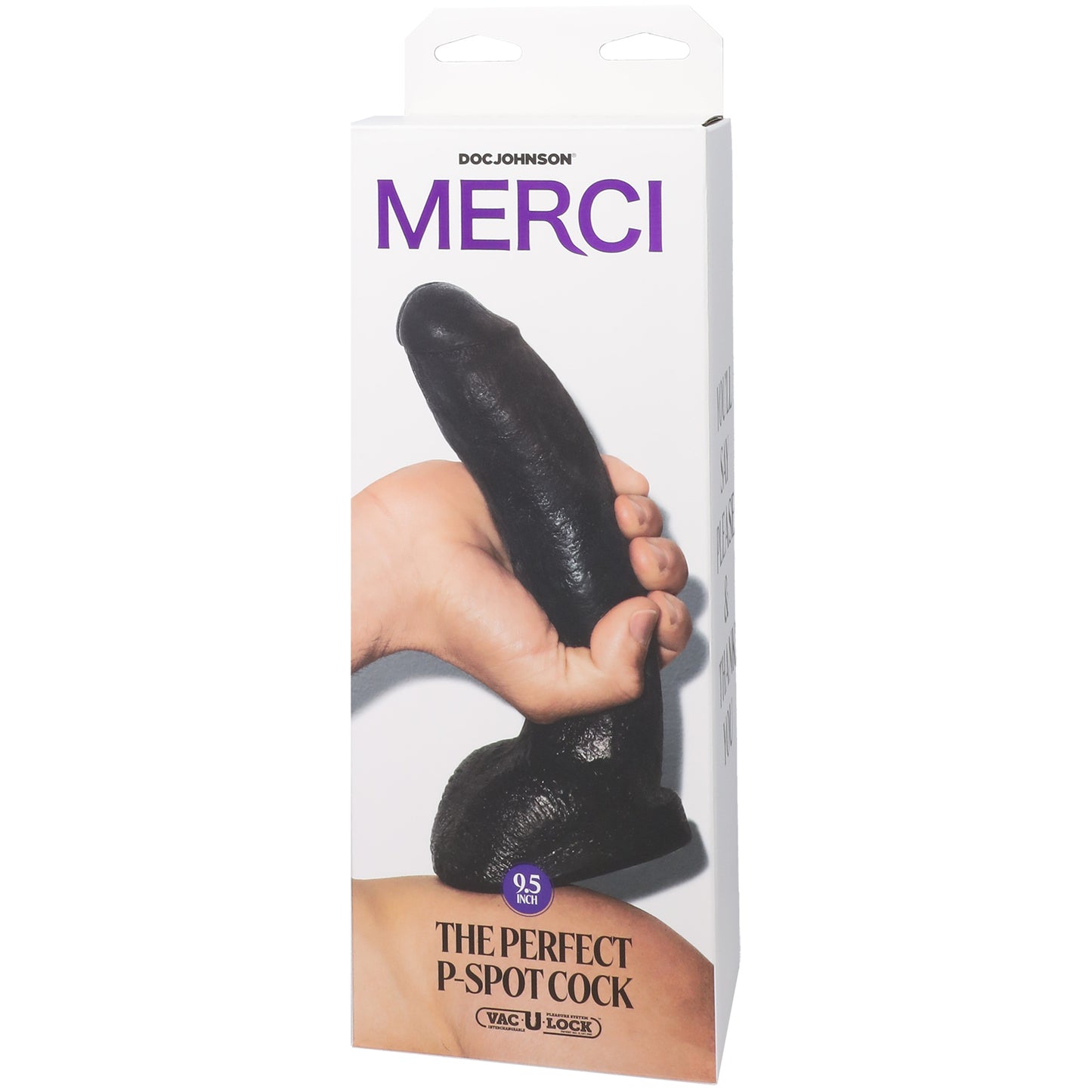 Merci - the Perfect P-Spot Cock - With Removable Vac-U-Lock Suction Cup - Black - Not Very Vanilla