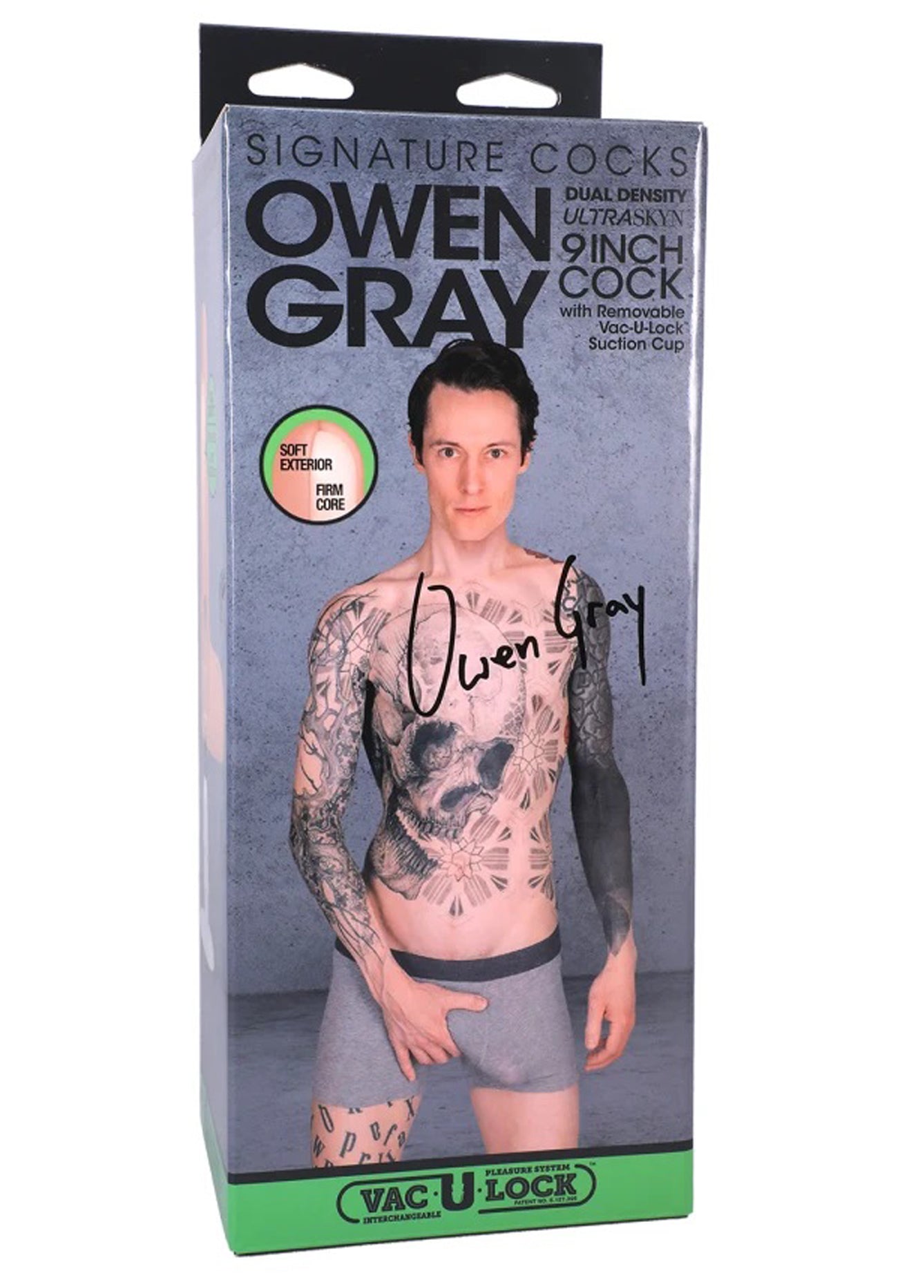 Signature Cocks - Owen Gray - 9 Inch Ultraskyn Cock With Removable Vac-U-Lock Suction Cup - Skin Tone - Not Very Vanilla