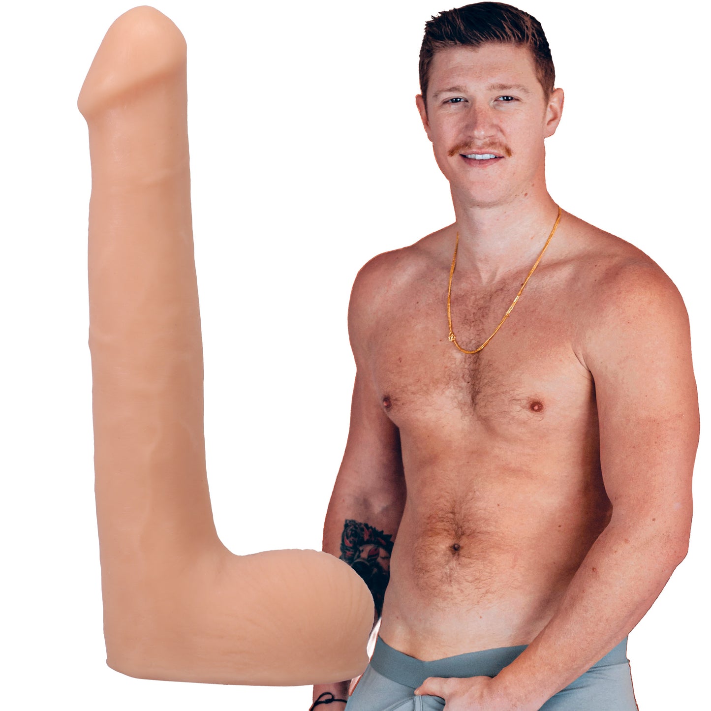 Signature Cocks Oliver Flynn Ultraskyn Dual Density 10 Inch Cock - Vanilla - Not Very Vanilla